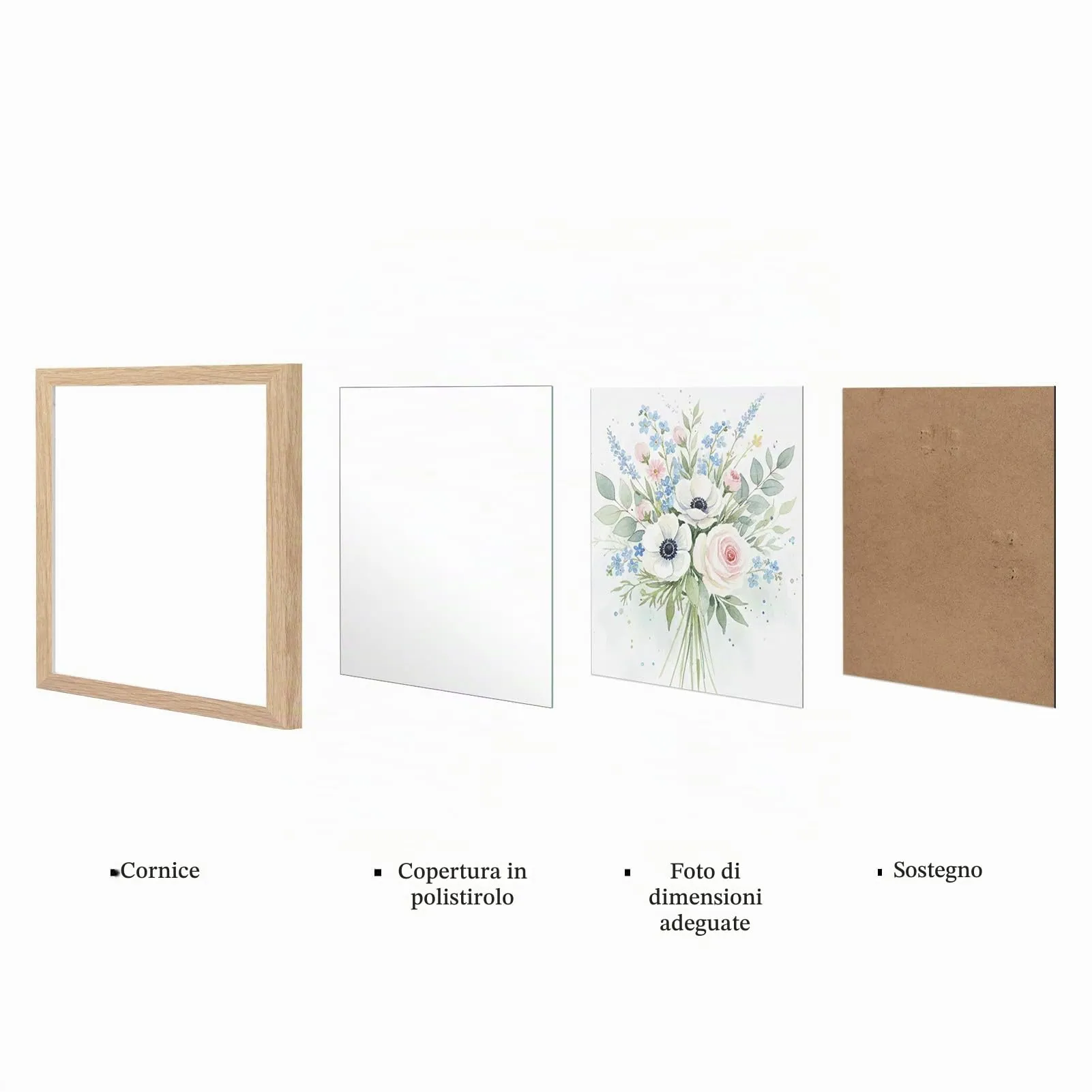 Giftgarden Cornice 10x10 cm, Legno Naturale, PVC - immagine 4