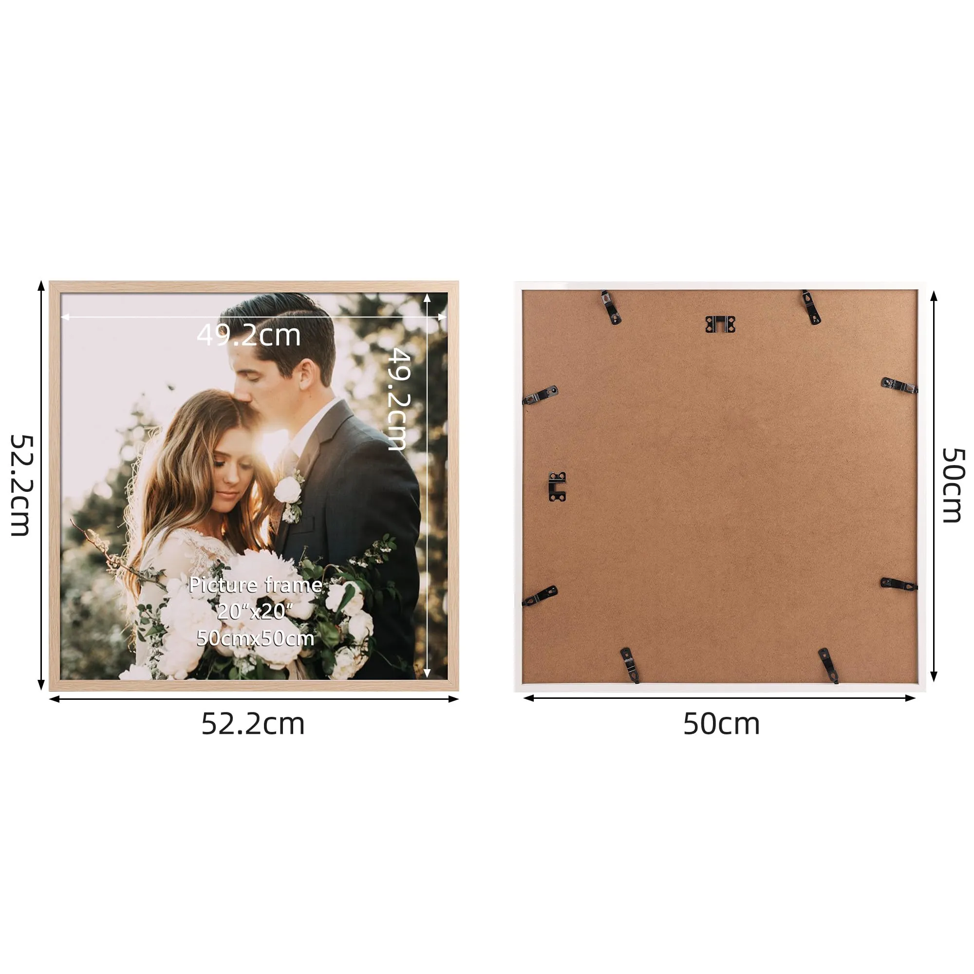 Giftgarden Cornice 50x50cm, PVC, Legno Naturale, Set 1 - immagine 2