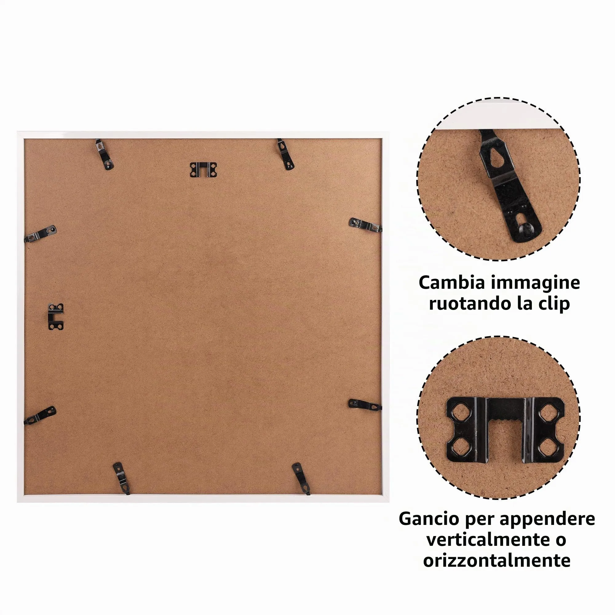 Giftgarden Cornice 50x50cm, PVC, Legno Naturale, Set 1 - immagine 6