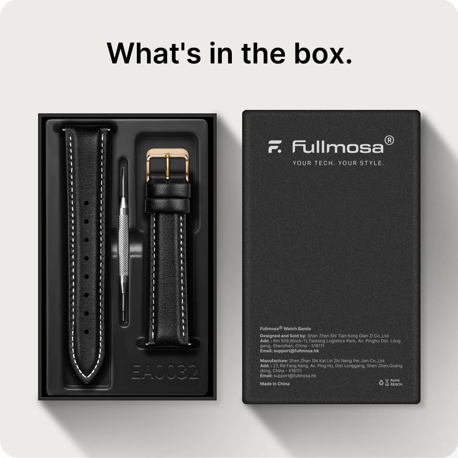 Fullmosa Cinturino per Orologio 18mm in Pelle a Sgancio Rapido - Nero Fibbia Rosé - immagine 6