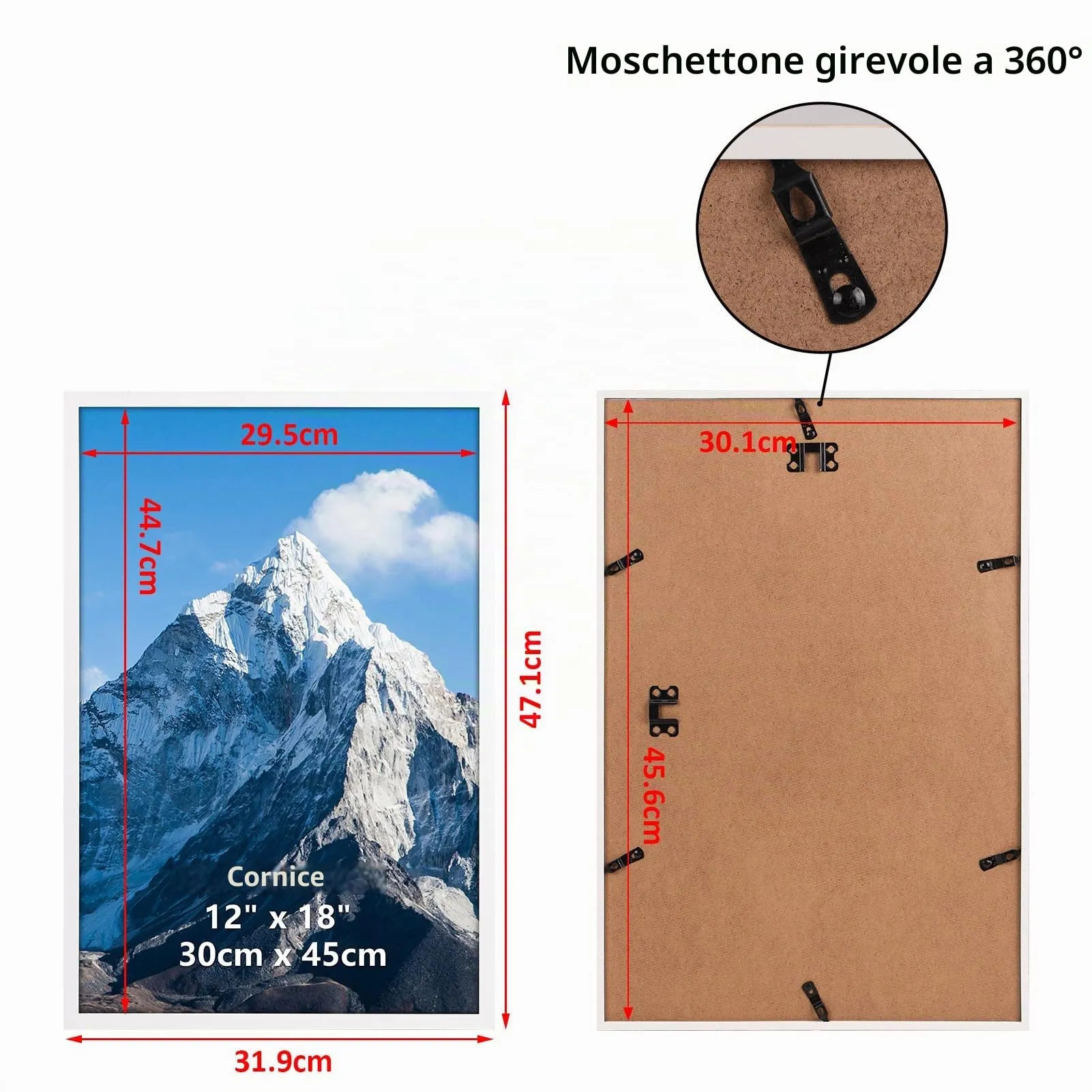 Giftgarden Cornice in PVC Bianca, 30x45 cm, 1 Pezzo - immagine 3