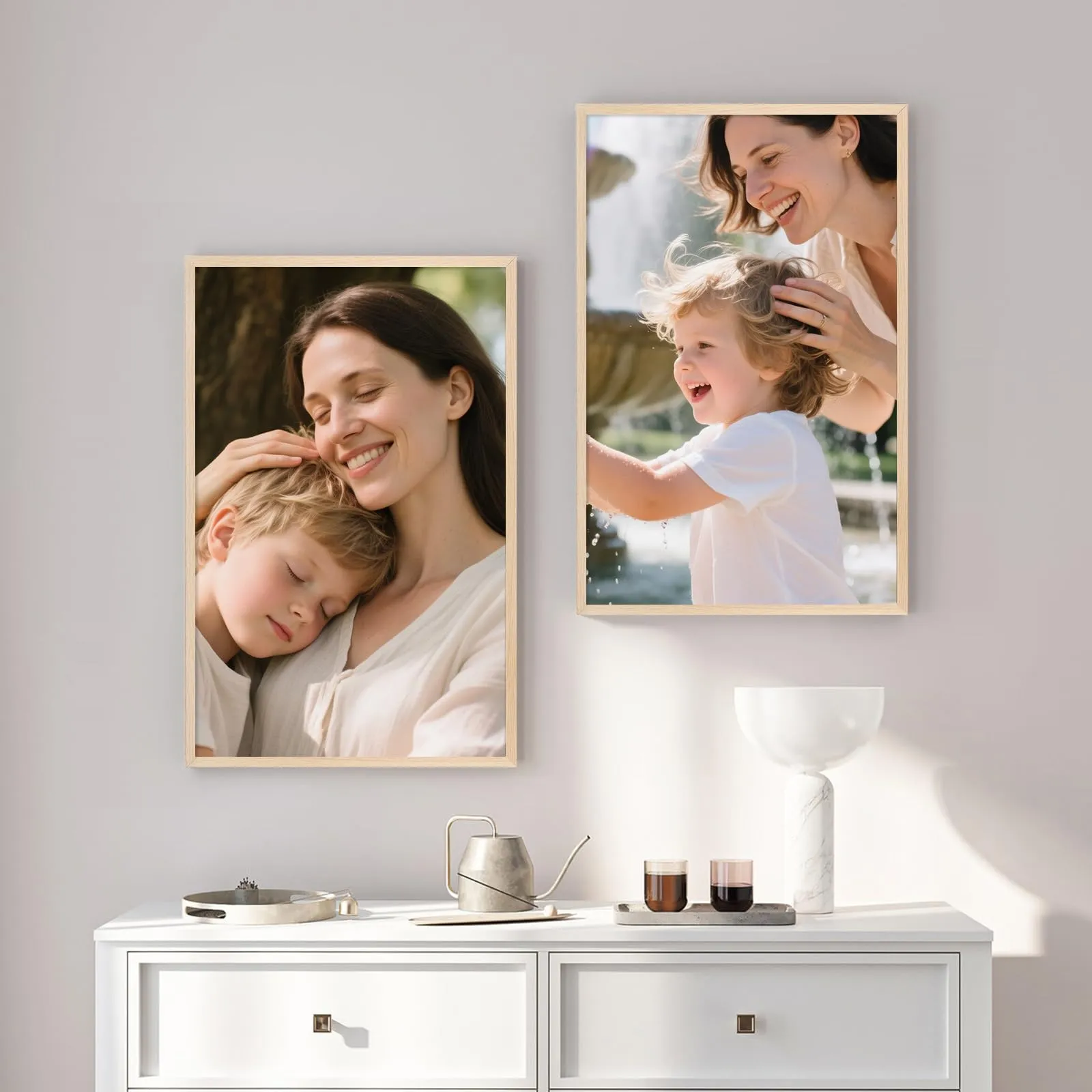 Giftgarden Cornice in Alluminio, Legno Naturale, 50x75 cm, 1 Pezzo - immagine 3