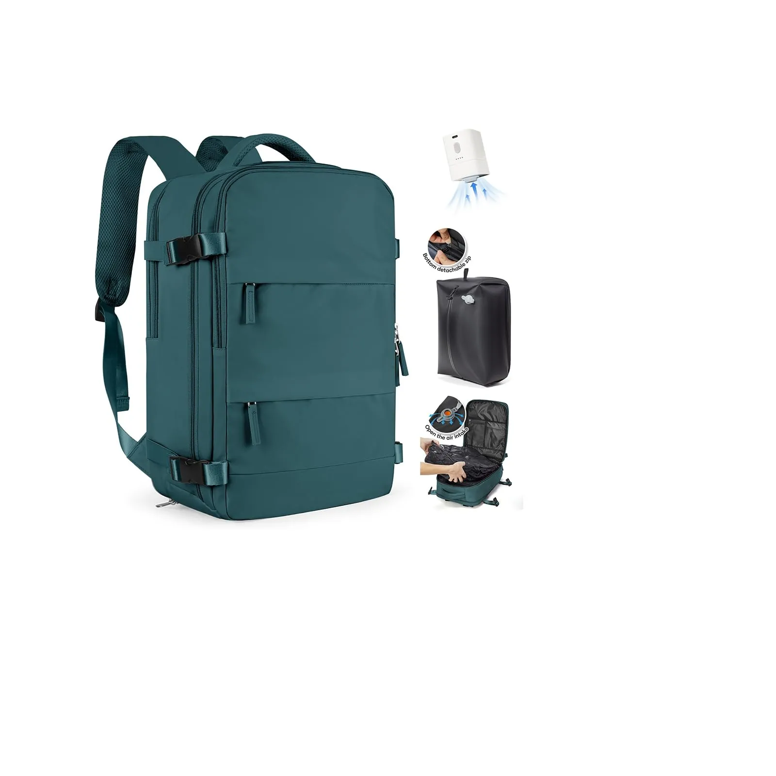 SZLX Zaino da Viaggio Sottovuoto con Pompa 40x30x20 per Ryanair e Wizzair, Impermeabile con Scomparto per Laptop 14 Pollici e Scomparto Scarpe - immagine 1