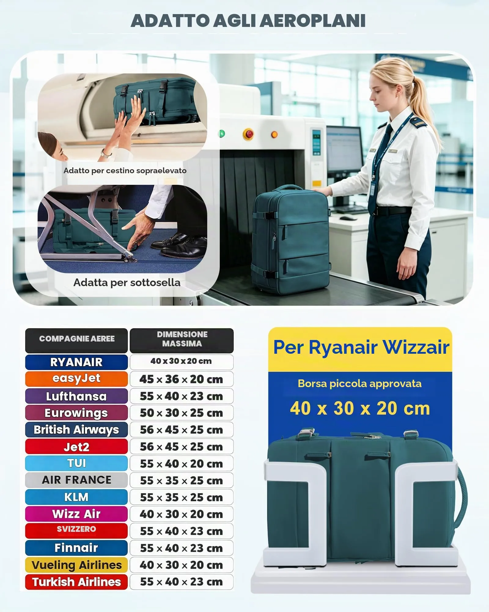 SZLX Zaino da Viaggio Sottovuoto con Pompa 40x30x20 per Ryanair e Wizzair, Impermeabile con Scomparto per Laptop 14 Pollici e Scomparto Scarpe - immagine 2