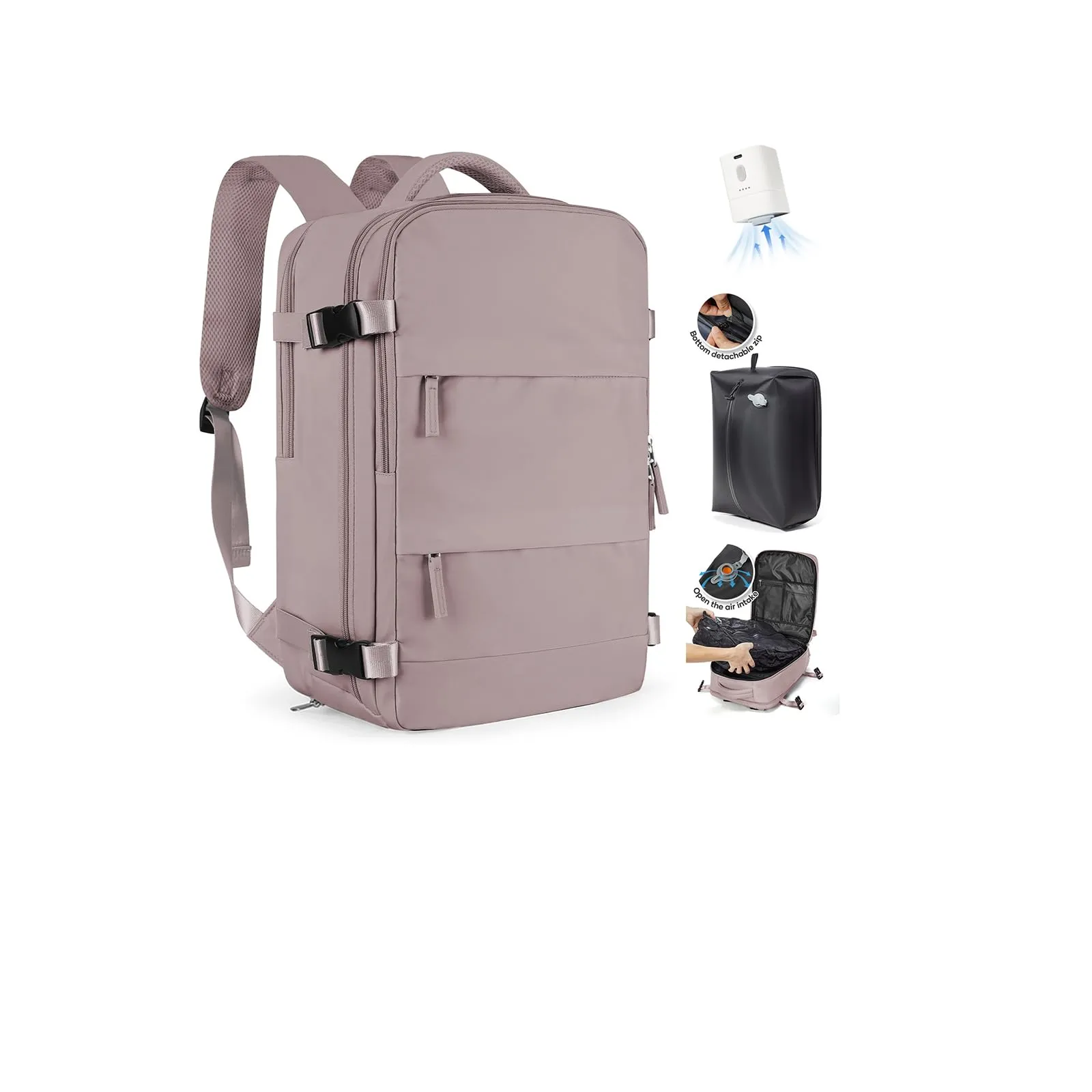 SZLX Zaino da Viaggio Sottovuoto con Pompa 40x30x20 Ryanair Wizzair Bagaglio a Mano Impermeabile con Scomparto Scarpe e Laptop 14 Pollici - immagine 1