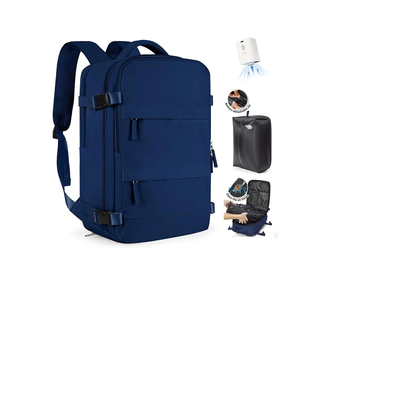 SZLX Zaino da Viaggio Sottovuoto con Pompa 40x30x20 per Ryanair e Wizzair, Impermeabile con Scomparto Scarpe e Laptop 14 Pollici - immagine 1