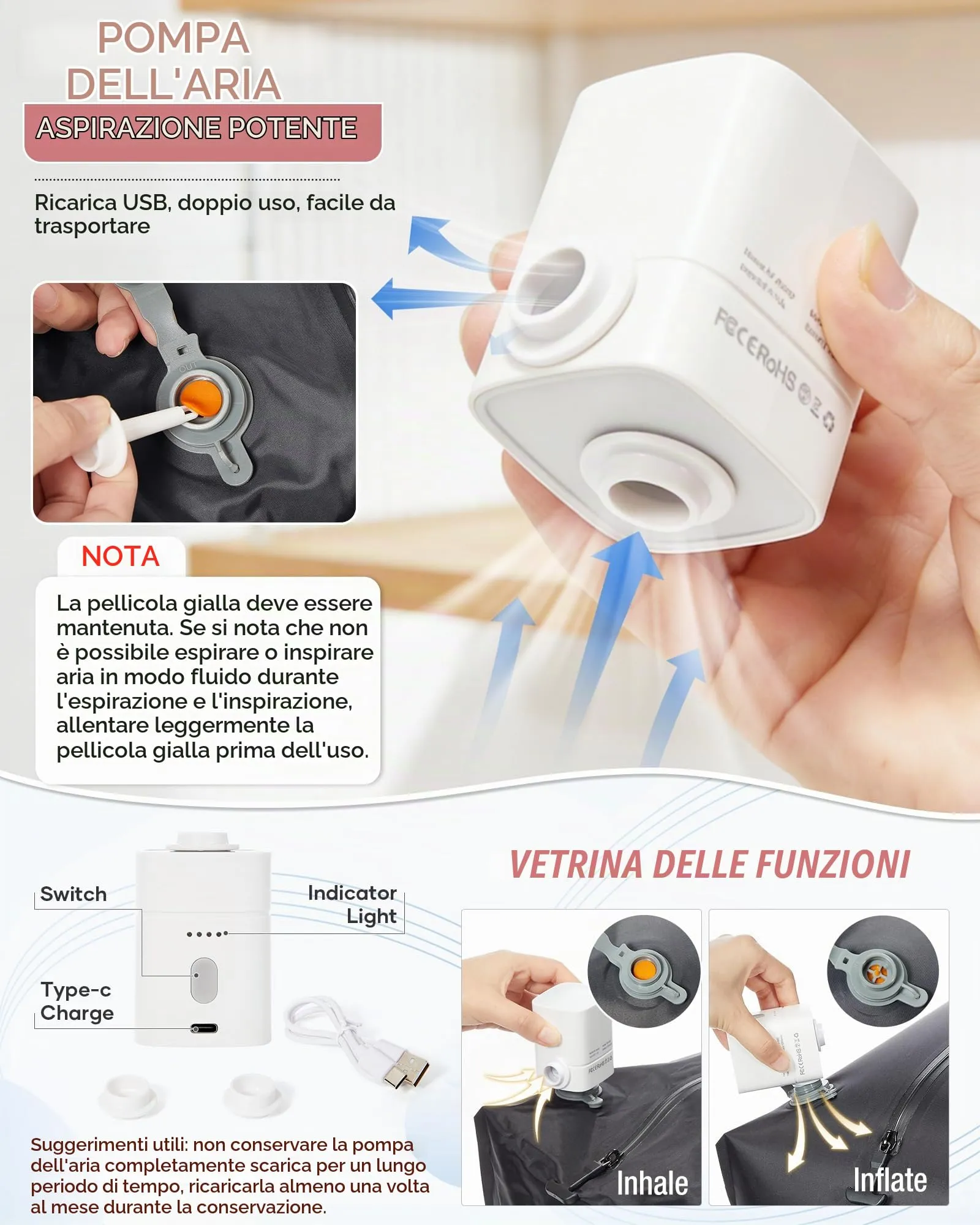 SZLX Zaino da Viaggio Sottovuoto con Pompa 40x30x20cm per Ryanair e Wizzair, Impermeabile con Scomparto Laptop 14 Pollici e Scomparto per Scarpe - immagine 5