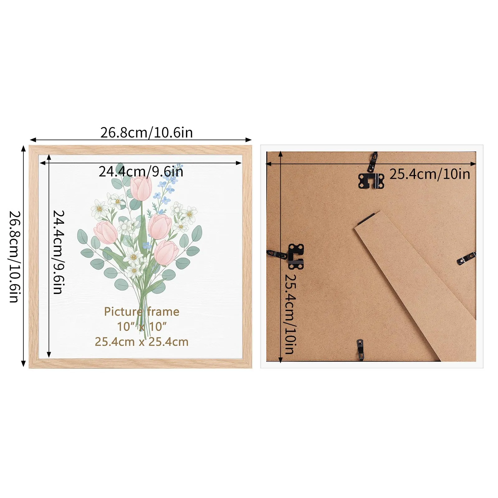 Giftgarden Cornice 25x25cm, PVC, Legno Naturale, 1 Pezzo - immagine 3