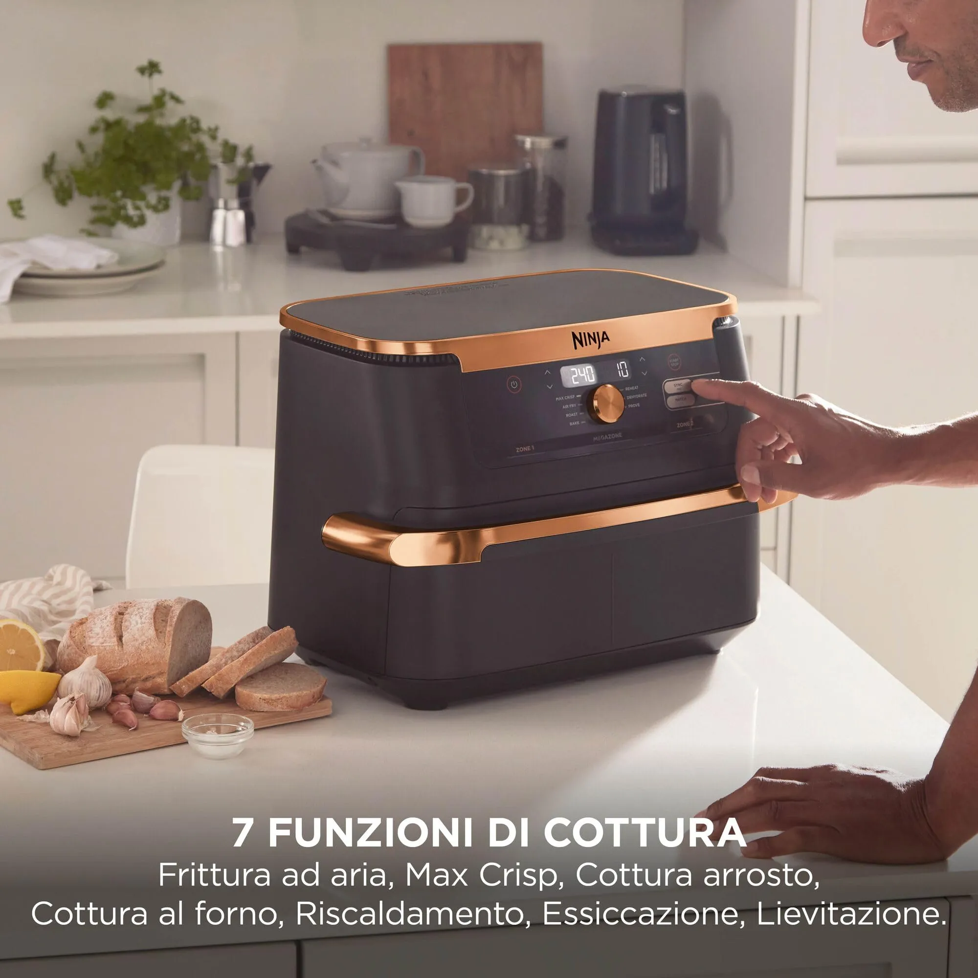 Ninja Foodi FlexDrawer Friggitrice ad Aria 10,4L Nero/Rame AF500EUCP - immagine 11