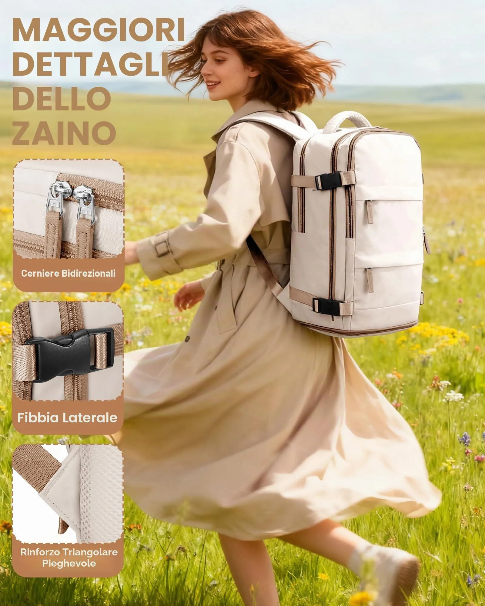 SZLX Zaino da Viaggio Sottovuoto con Pompa 40x30x20 Ryanair Wizzair Bagaglio a Mano Impermeabile per Laptop 14 Pollici con Scomparto per Scarpe - immagine 10