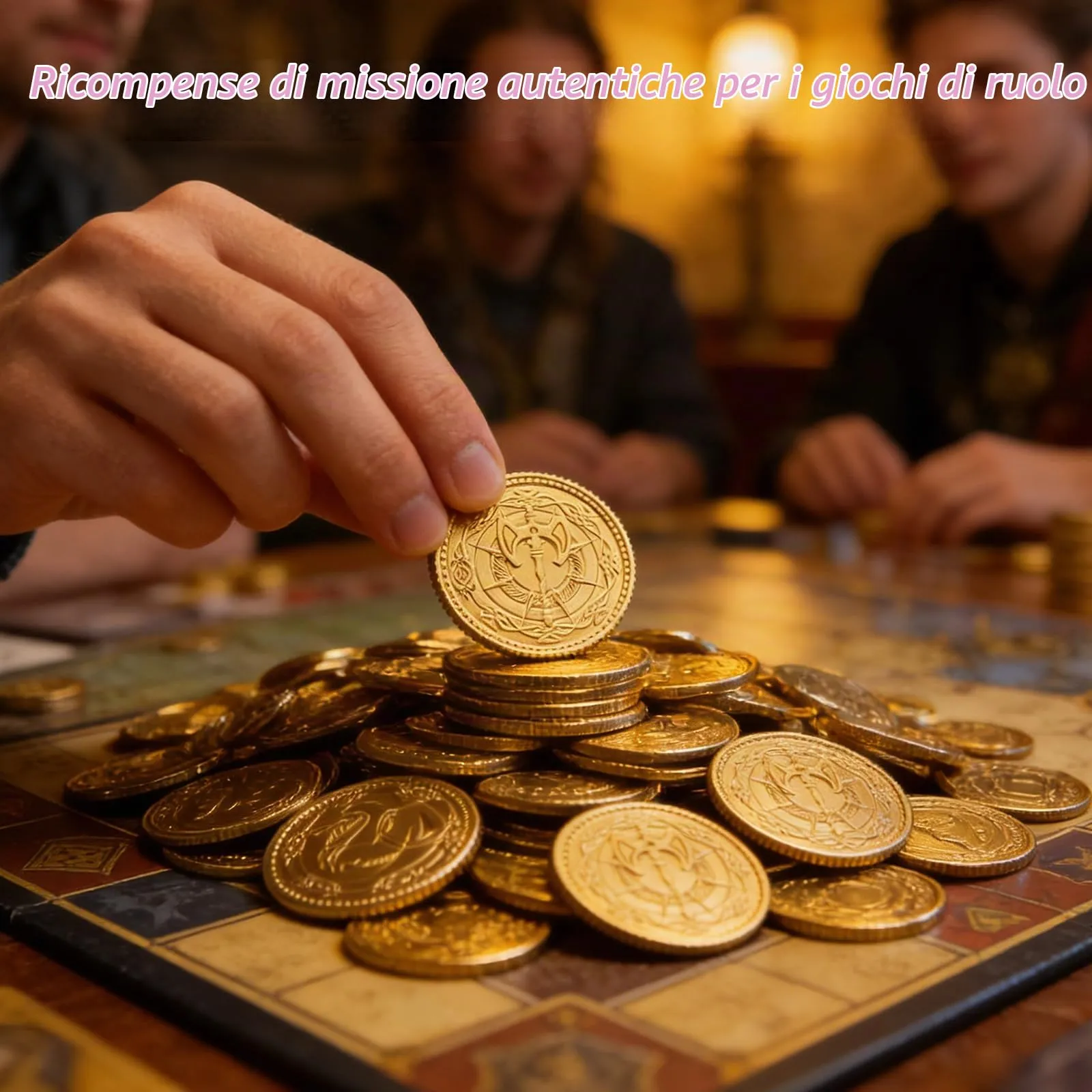 Byhoo Monete in Metallo Dragon Yue per DND, Set di Tesori per Giochi di Ruolo con Sacchetto in Pelle, 100 Pezzi - immagine 6