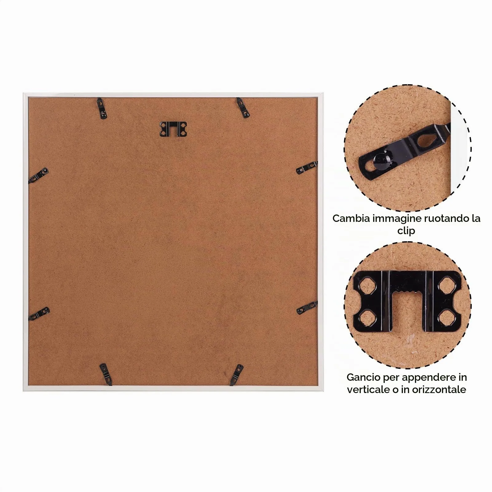 Giftgarden Cornice in PVC Bianca, 50x50 cm, 1 Pezzo - immagine 4