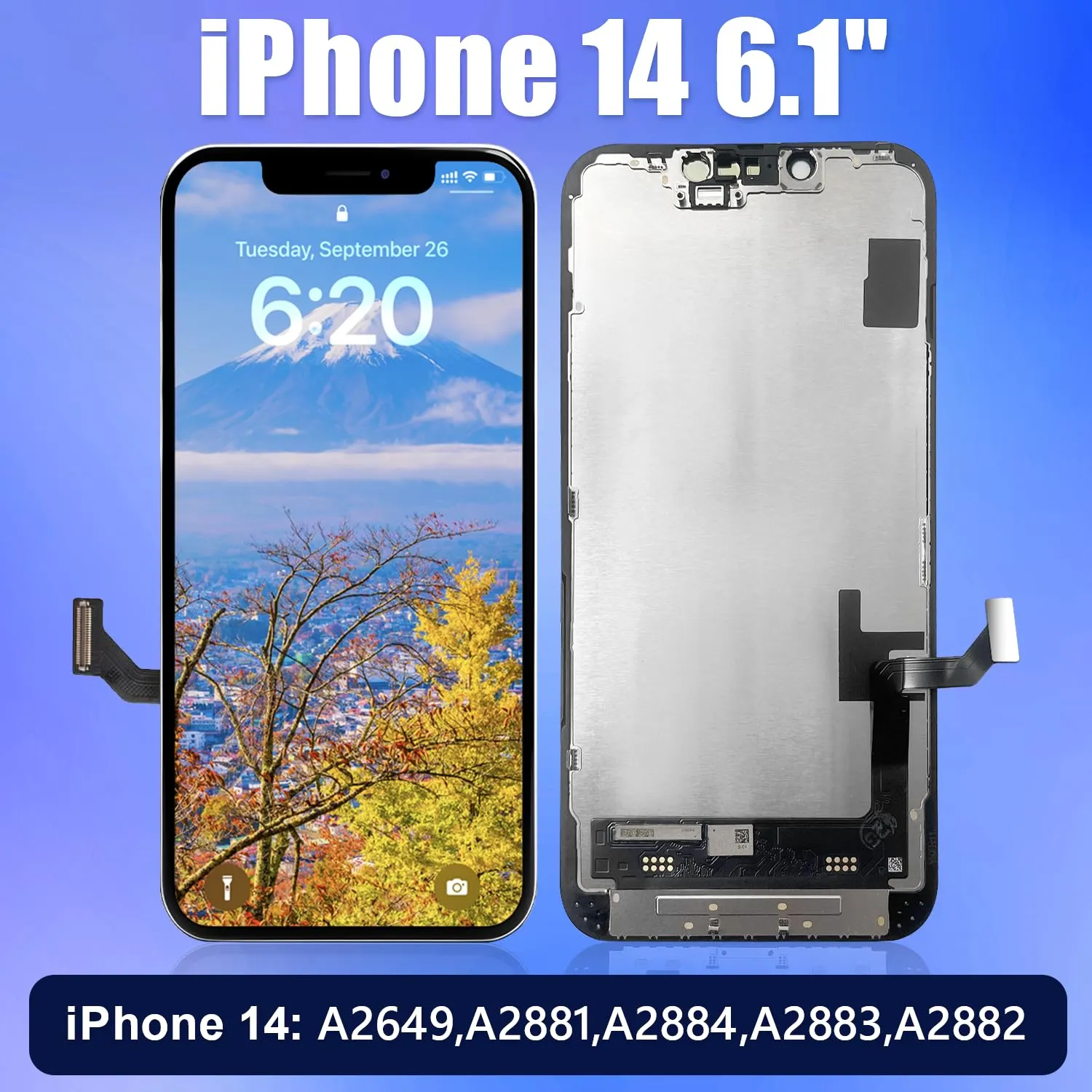 Brinonac iPhone 14 LCD Display Screen 6.1" FHD COF Digitizer Replacement Kit B1402 - immagine 2