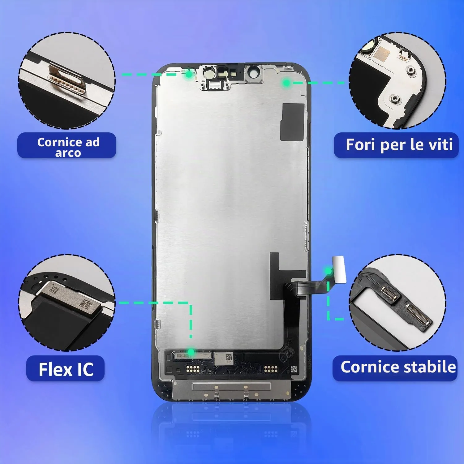 Brinonac iPhone 14 LCD Display Screen 6.1" FHD COF Digitizer Replacement Kit B1402 - immagine 8