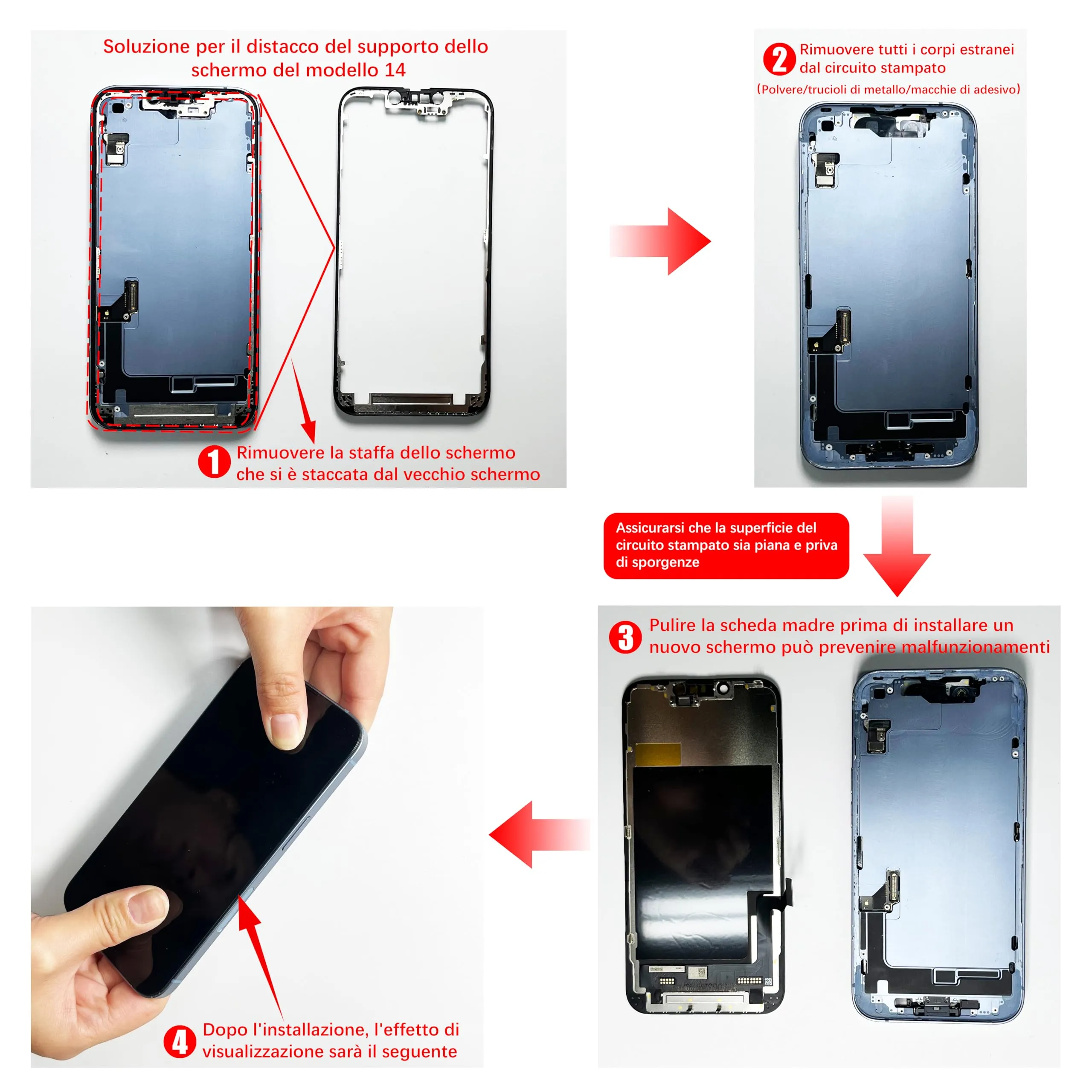 Brinonac iPhone 14 LCD Display Screen 6.1" FHD COF Digitizer Replacement Kit B1402 - immagine 9