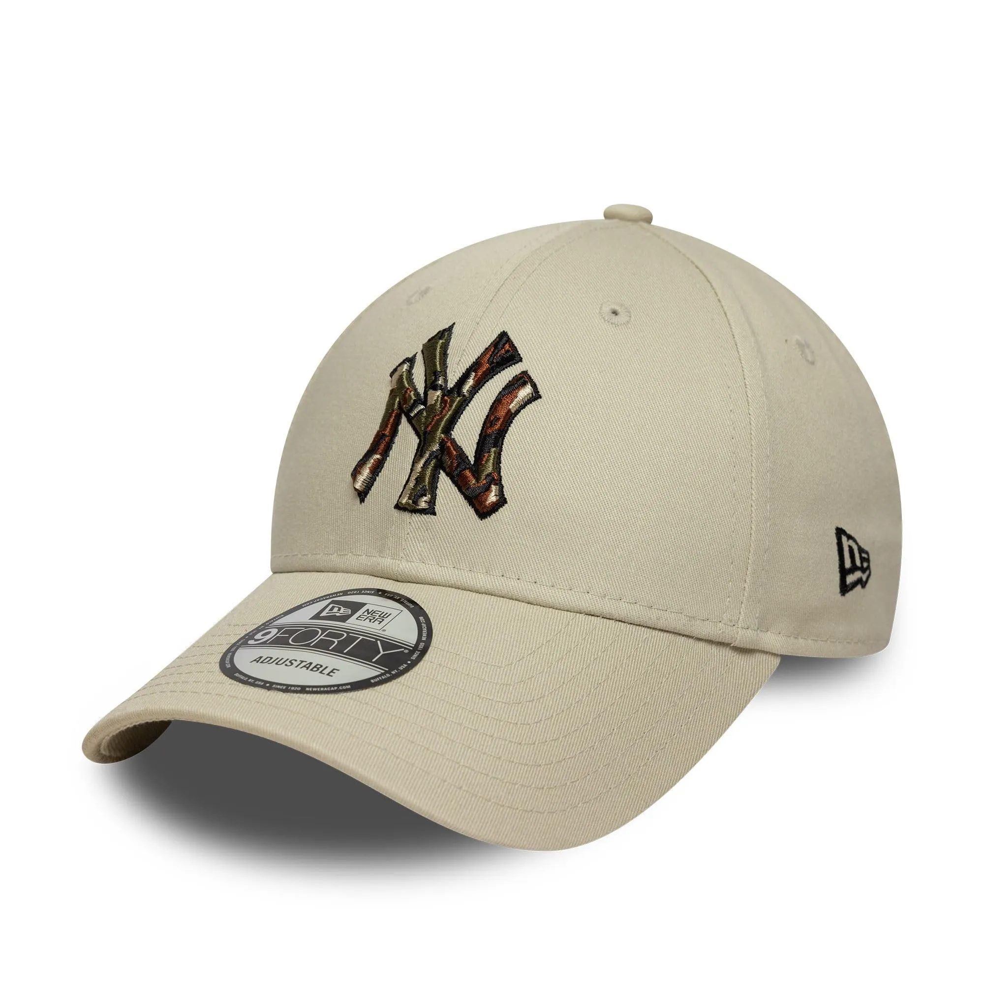 New Era New York Yankees MLB Outline Camo 9Forty Cap - Beige - immagine 1
