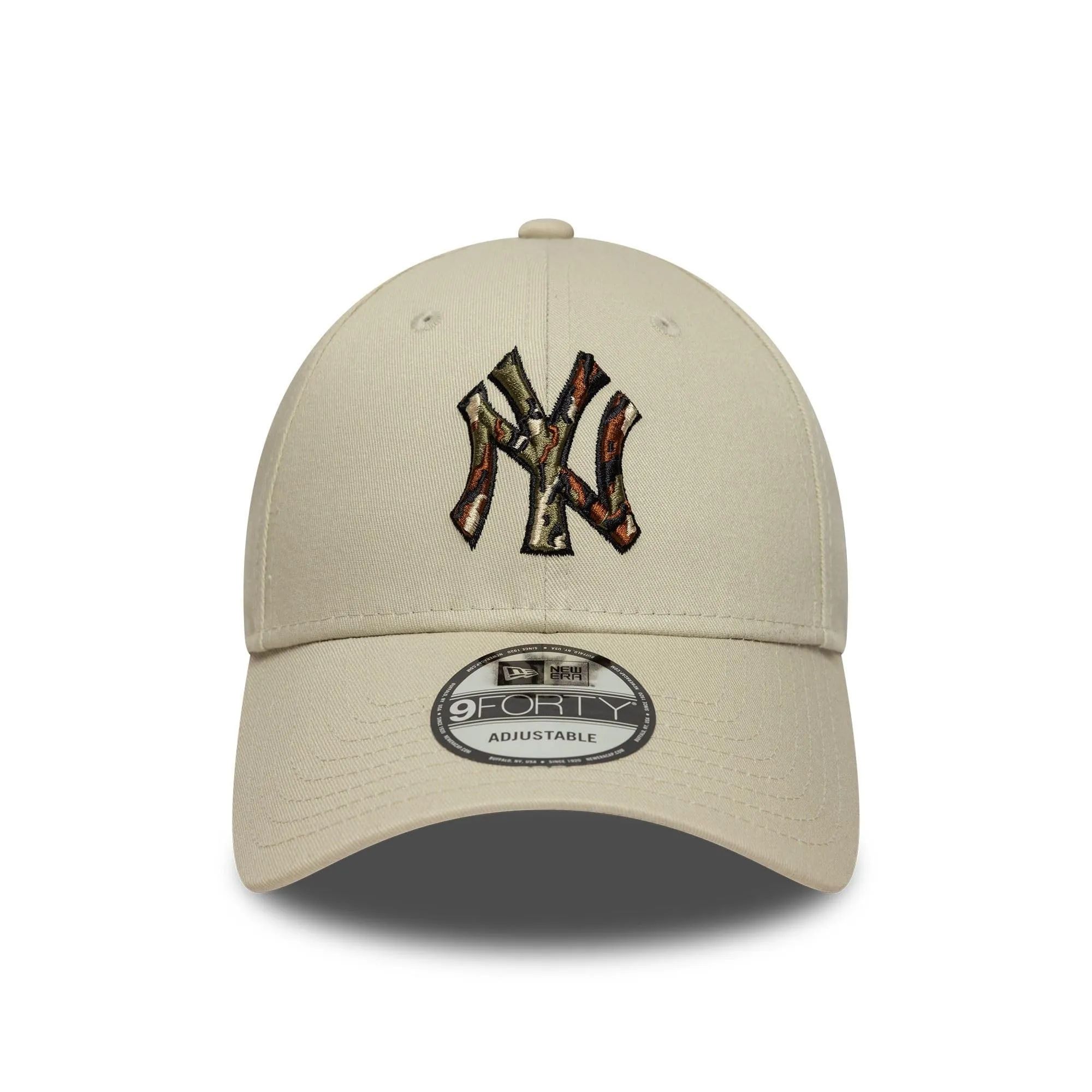New Era New York Yankees MLB Outline Camo 9Forty Cap - Beige - immagine 2