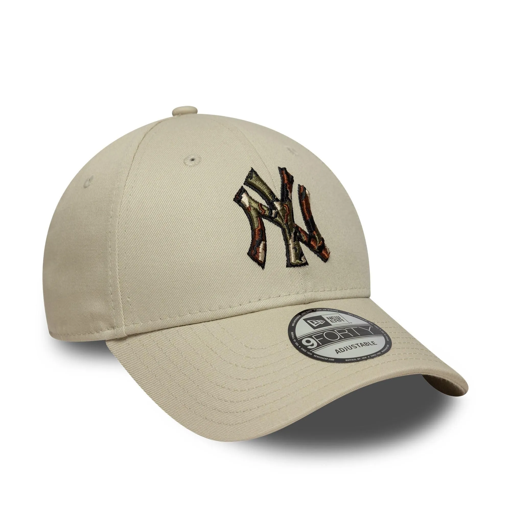 New Era New York Yankees MLB Outline Camo 9Forty Cap - Beige - immagine 3