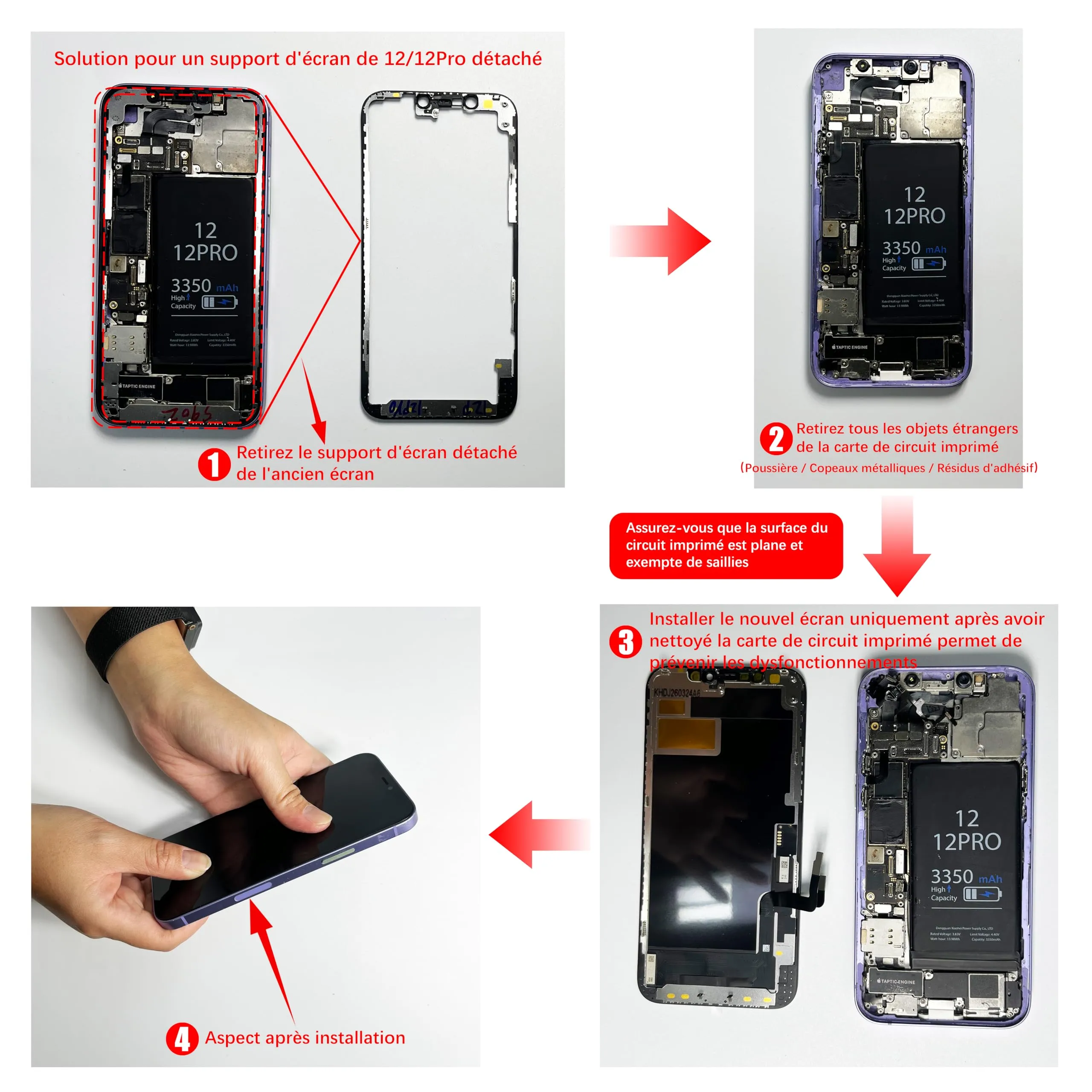 Brinonac Display LCD Sostituzione Digitizer per iPhone 12/12 Pro 6,1" FHD - Nero - immagine 9