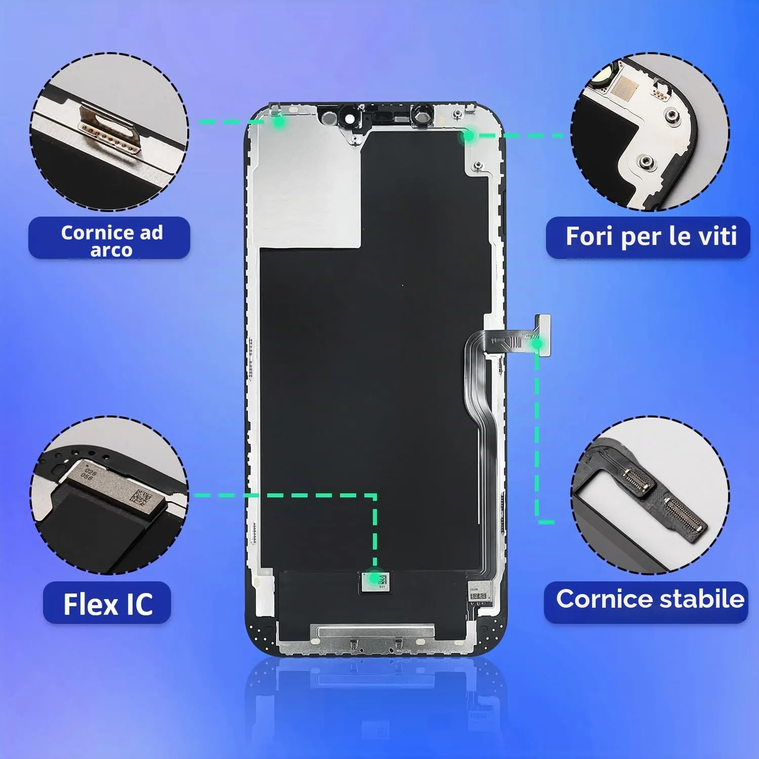 Brinonac Display LCD Digitizer per iPhone 12 Pro Max 6,7" FHD - Nero - immagine 8