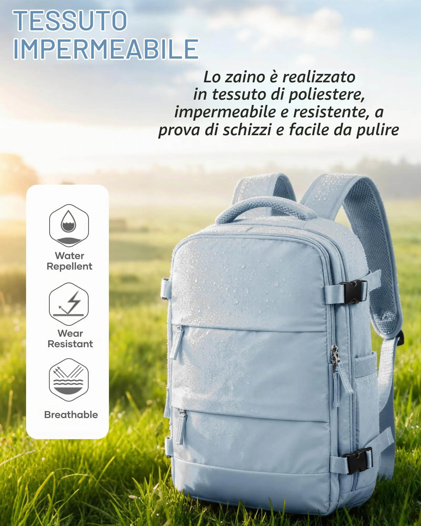 SZLX Zaino da Viaggio Sottovuoto con Pompa 40x30x20 per Ryanair e Wizzair, Impermeabile con Scomparto per Laptop 14 Pollici e Scomparto per Scarpe - immagine 10