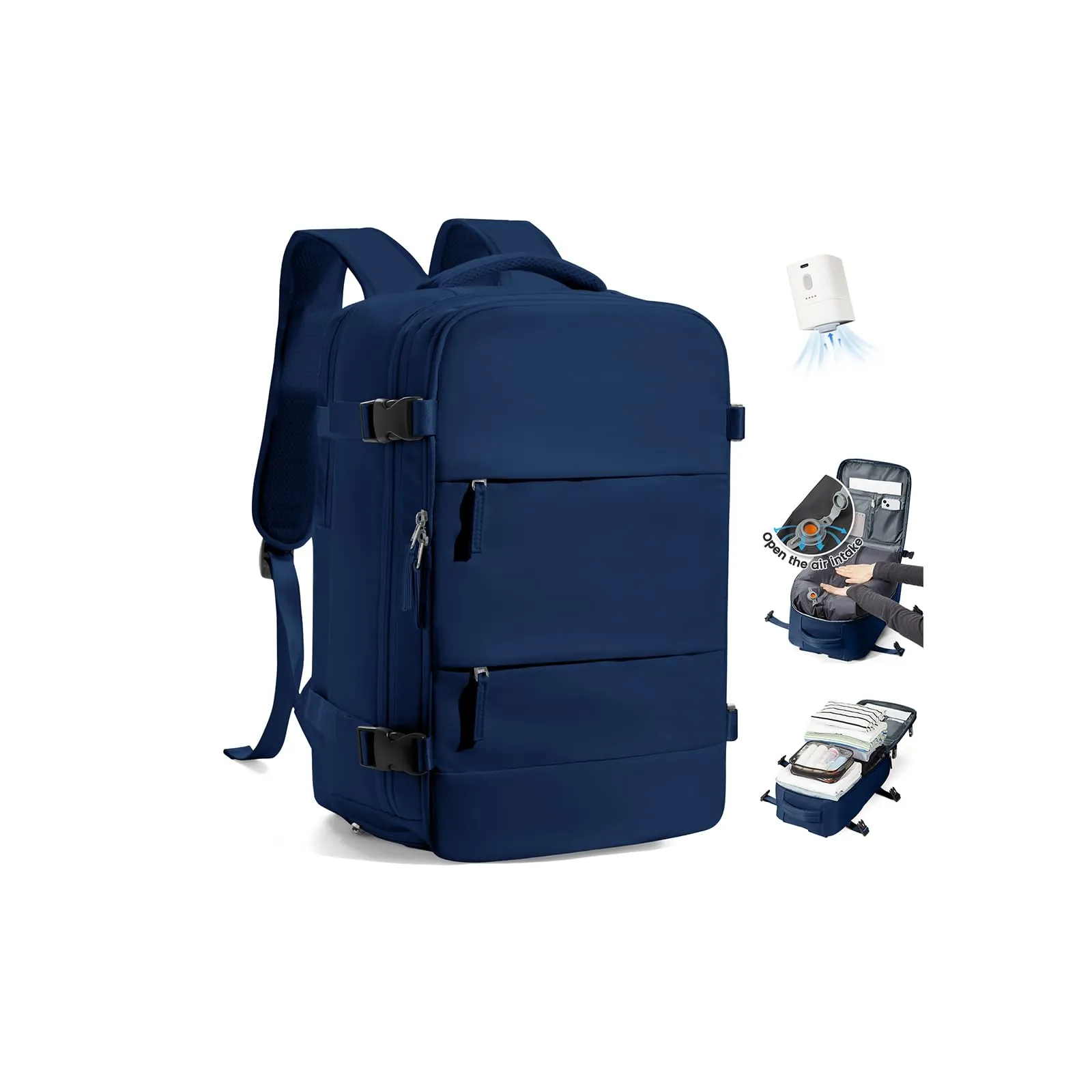 SZLX Zaino da Viaggio Sottovuoto con Pompa 40x30x20 Ryanair Wizzair Impermeabile con Scomparto Scarpe e Laptop 14 Pollici - immagine 1