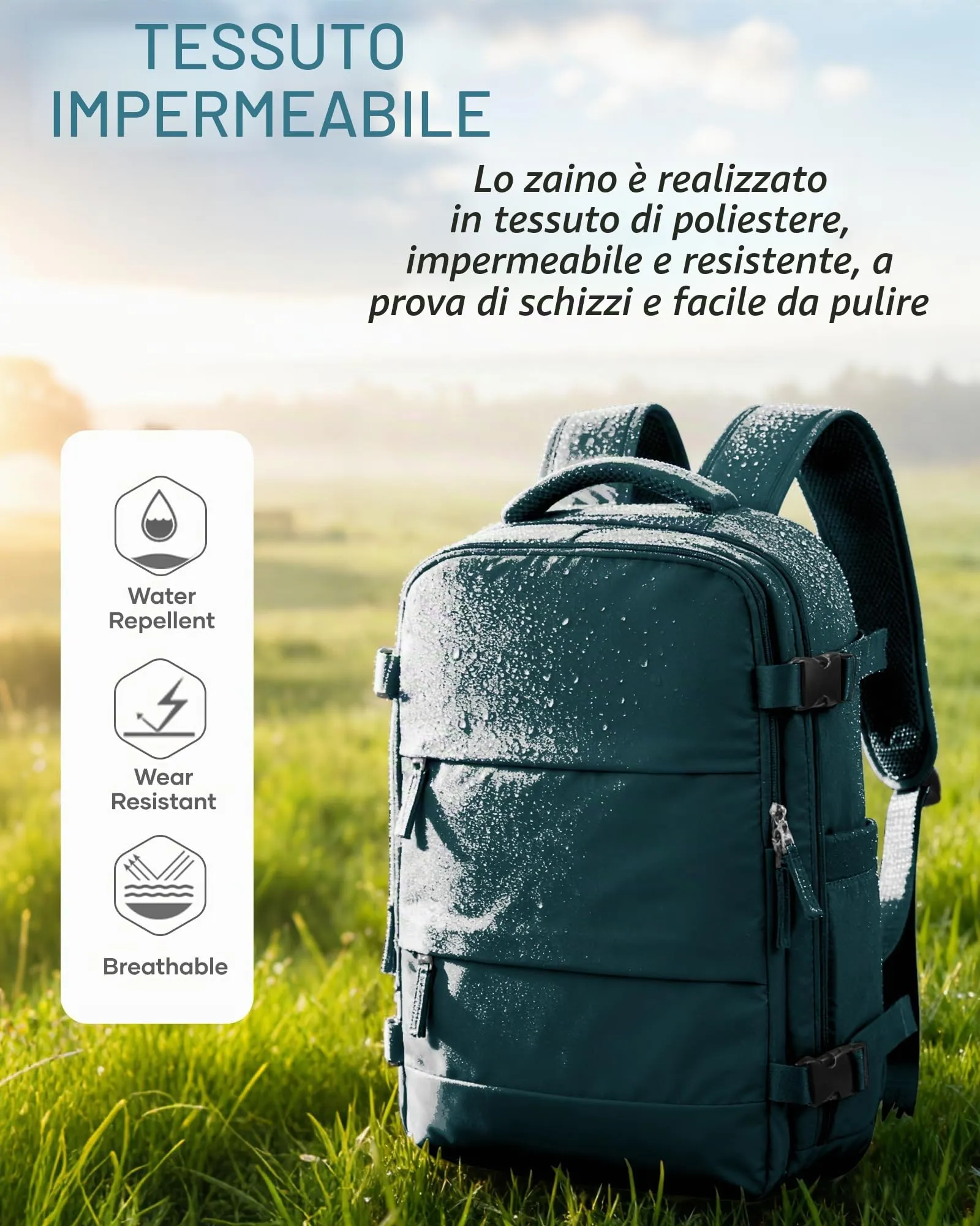 SZLX Zaino da Viaggio Sottovuoto con Pompa, Bagaglio a Mano 40x30x20 per Ryanair, Wizzair, Easyjet, con Scomparto Laptop 14 Pollici e Porta Scarpe - immagine 11