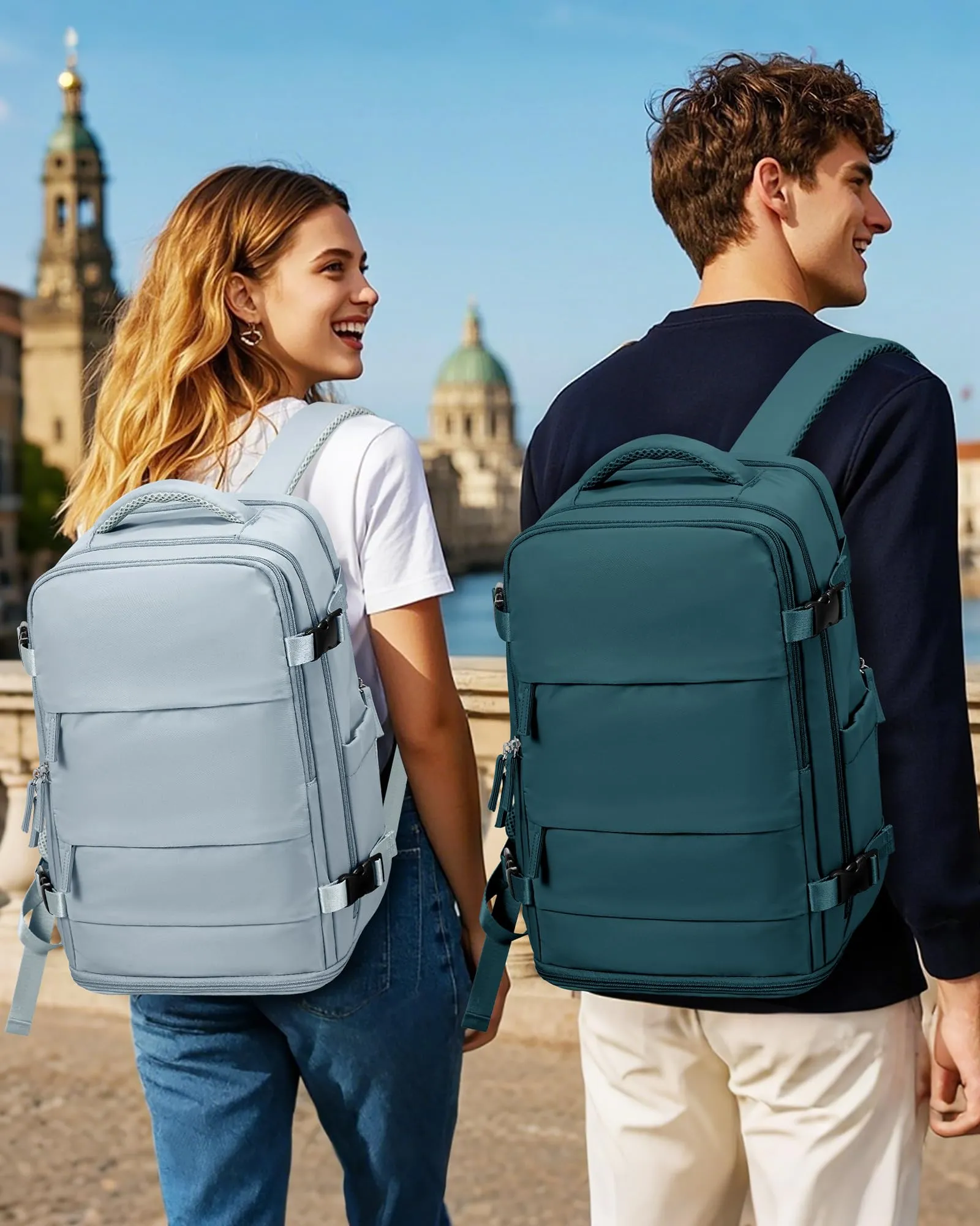SZLX Zaino da Viaggio Sottovuoto con Pompa, Bagaglio a Mano 40x30x20 per Ryanair, Wizzair, Easyjet, con Scomparto Laptop 14 Pollici e Porta Scarpe - immagine 12