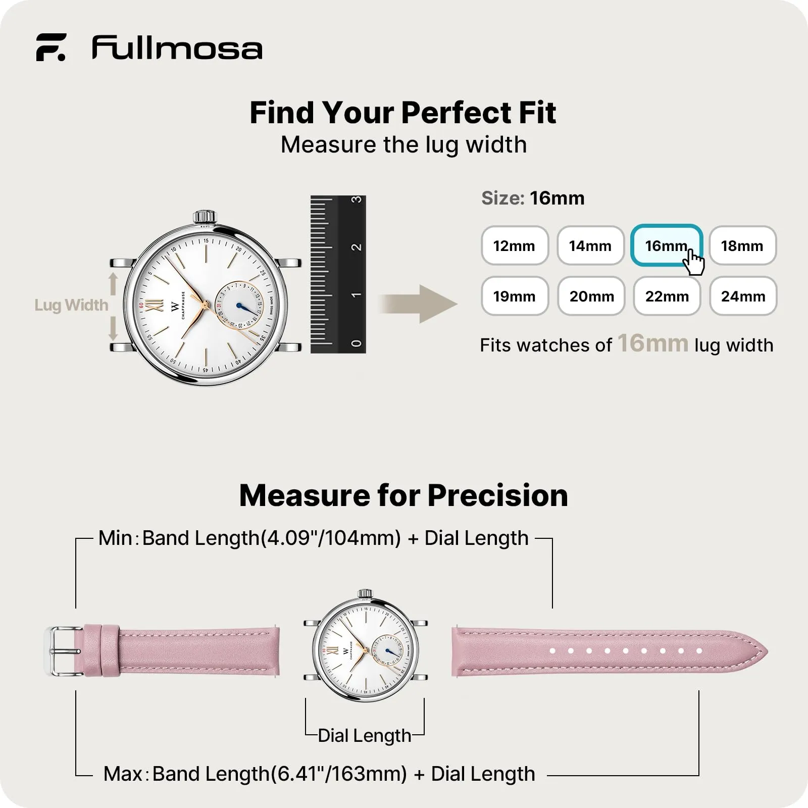 Fullmosa Cinturino per Orologio in Pelle 16mm a Sgancio Rapido - immagine 5