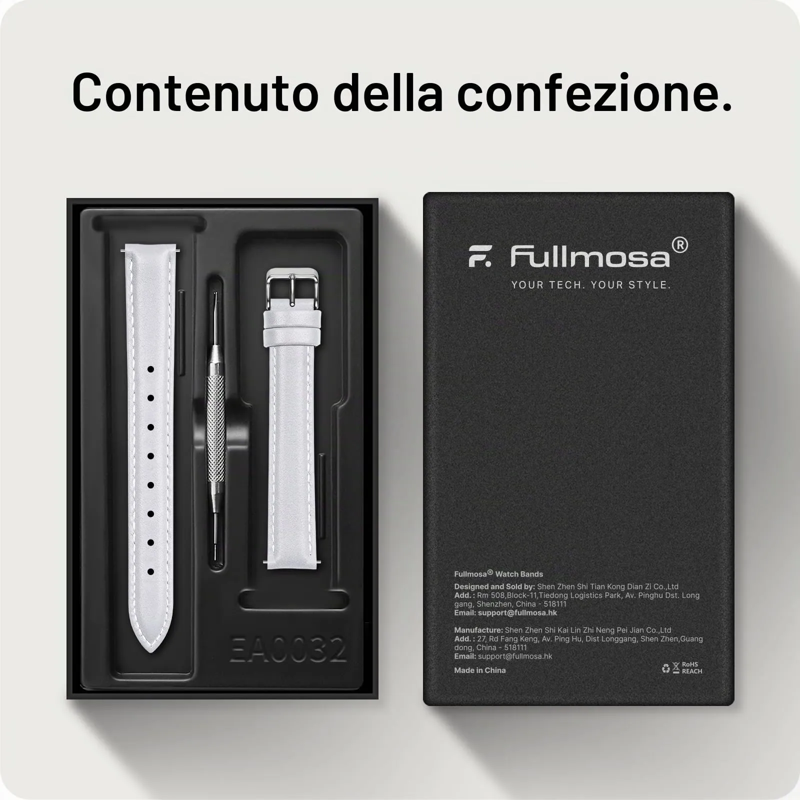 Fullmosa Cinturino in Pelle 14mm a Sgancio Rapido per Garmin Lily 2 / Lily 2 Active - Bianco con Fibbia Argento - immagine 6