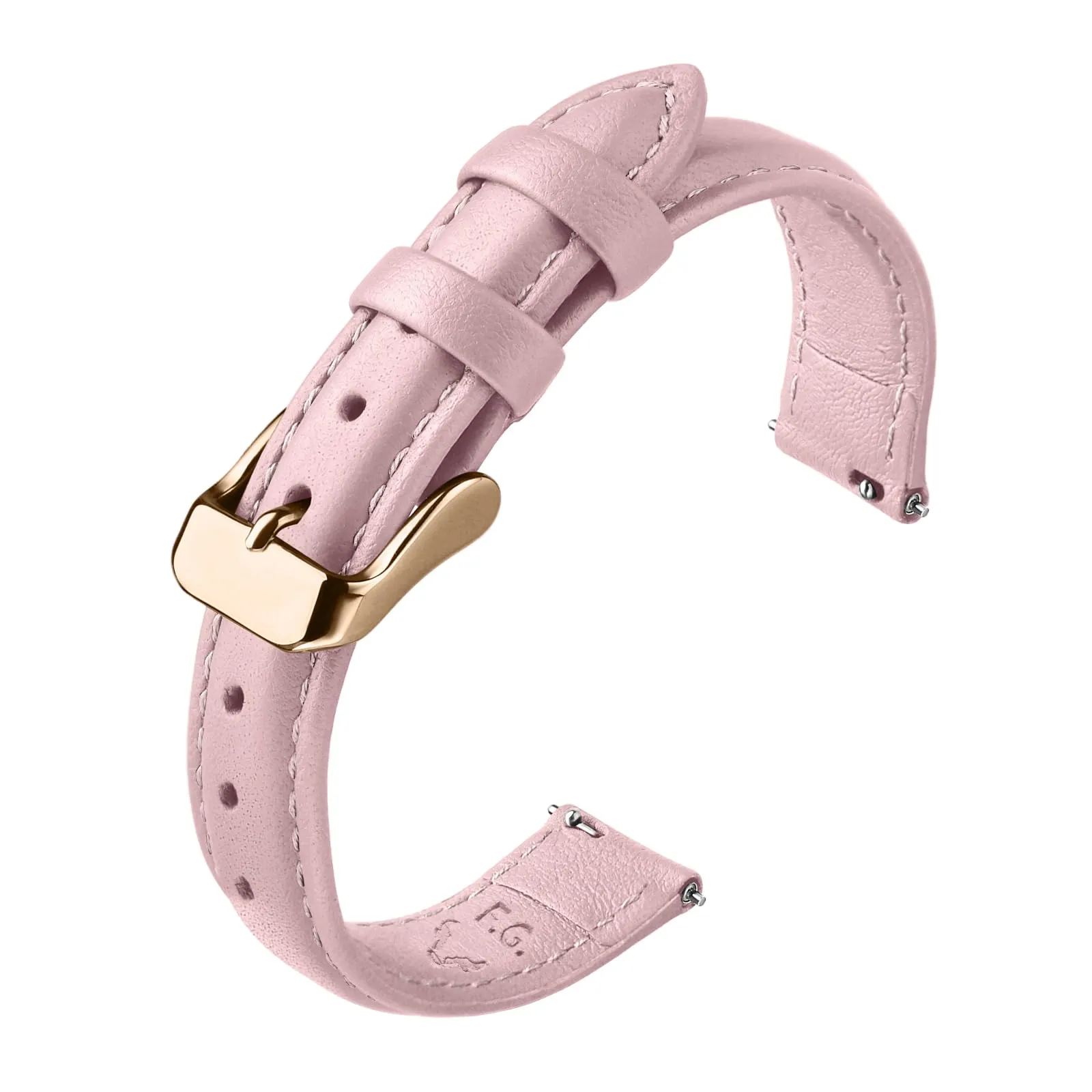Fullmosa Cinturino per Orologio 16mm in Pelle a Sgancio Rapido - Rosa Sabbia e Oro Rosa - immagine 1