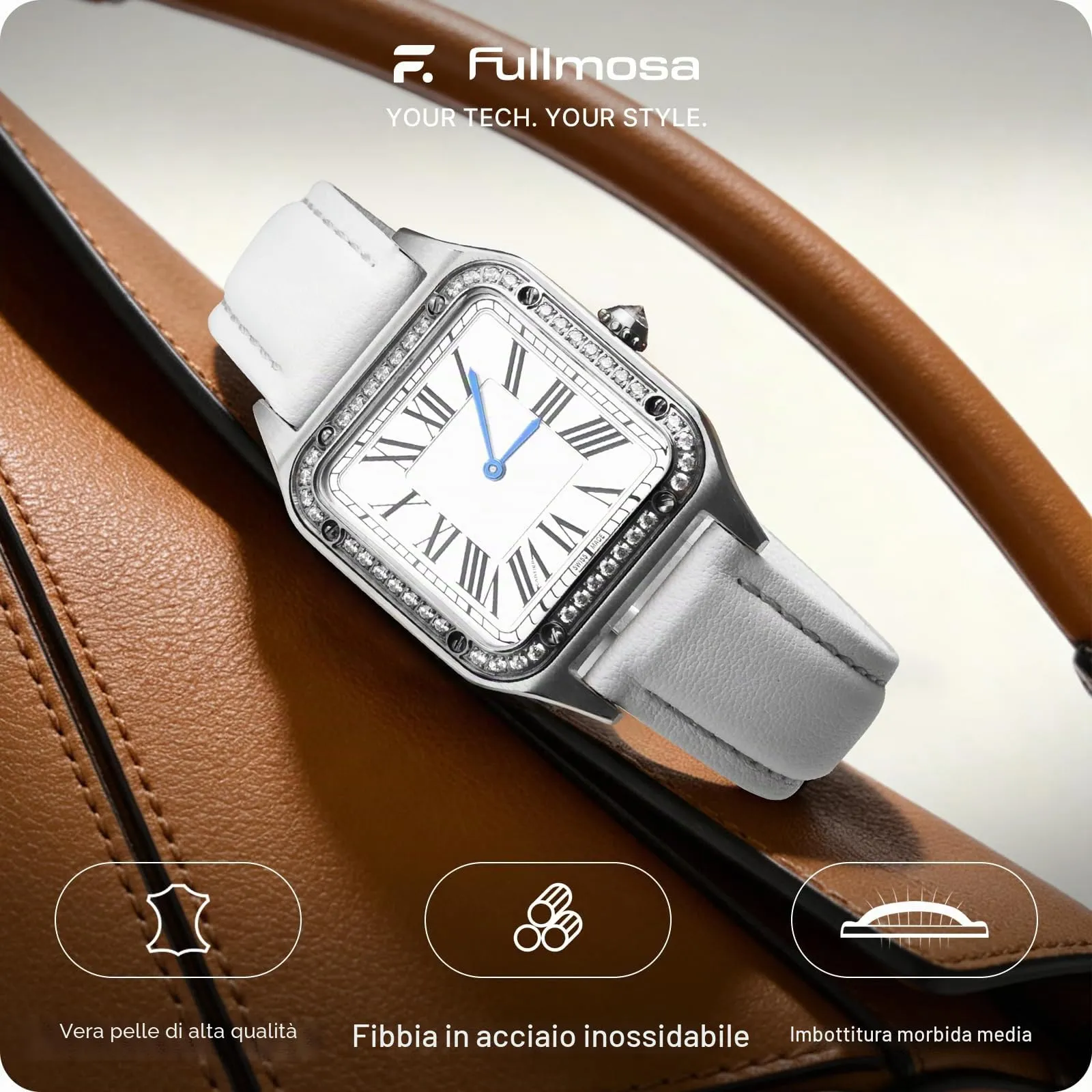 Fullmosa Cinturino per Orologio in Pelle a Sgancio Rapido, 16mm - immagine 2
