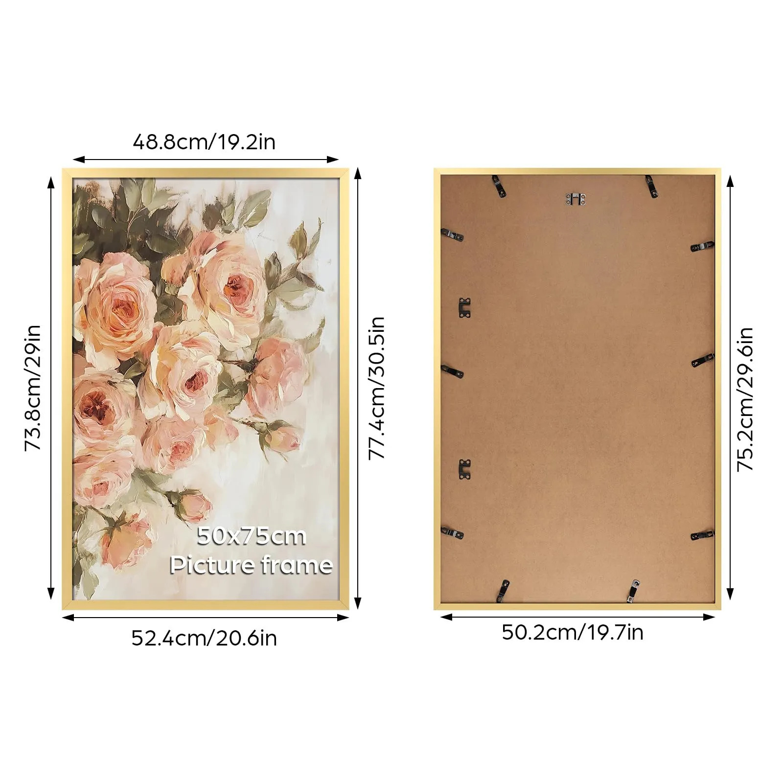Giftgarden Cornice in Alluminio Dorata 50x75cm - immagine 2