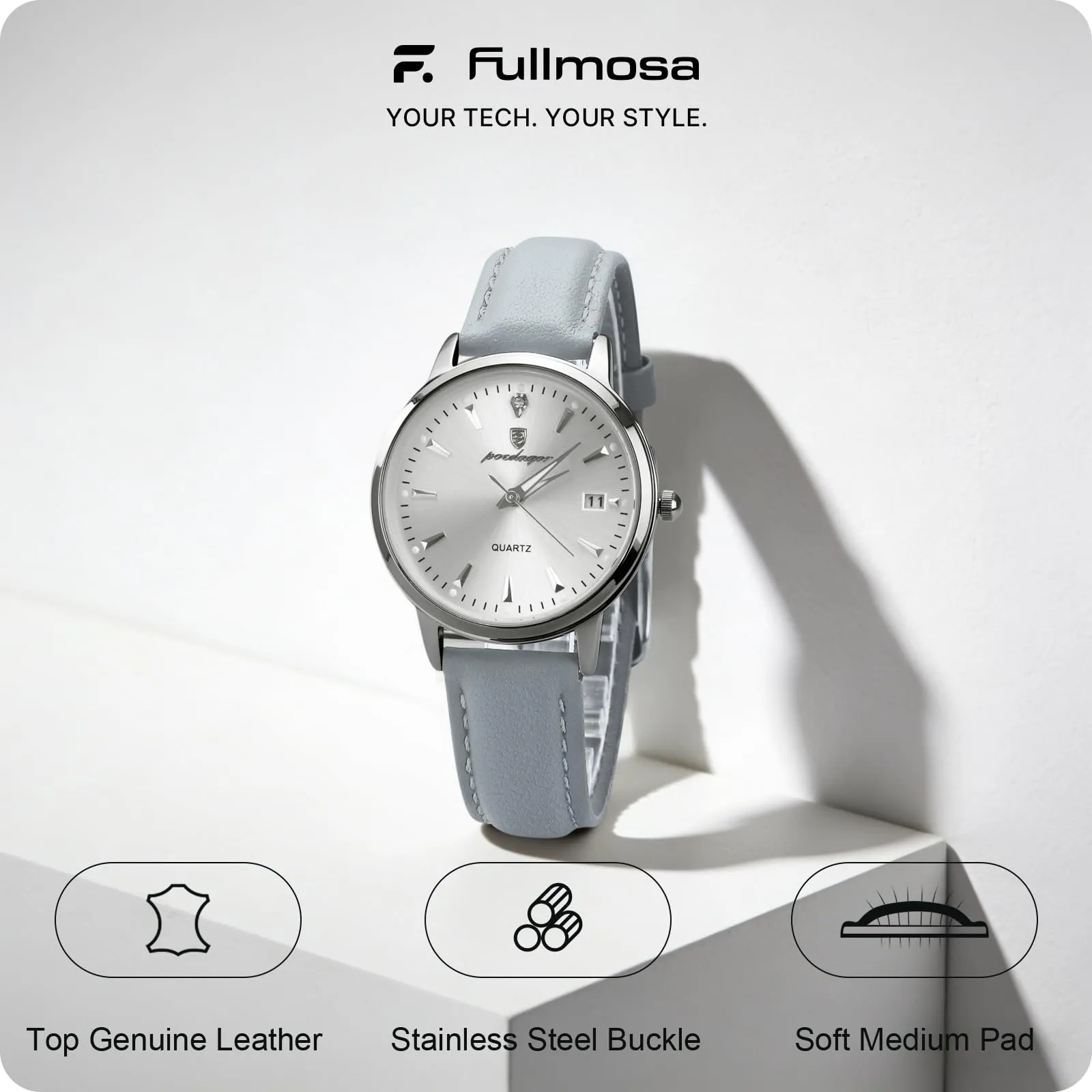 Fullmosa Cinturino per Orologio 12mm in Pelle a Sgancio Rapido - immagine 2