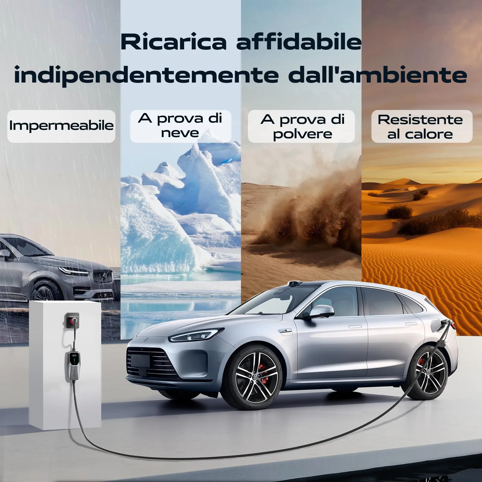 VDLPOWEREU EC31-EU Caricabatterie per Veicoli Elettrici 11kW, Cavo di Ricarica Tipo 2 con Adattatore Schuko e Presa Trifase CEE, 5m, 6-16A - immagine 6