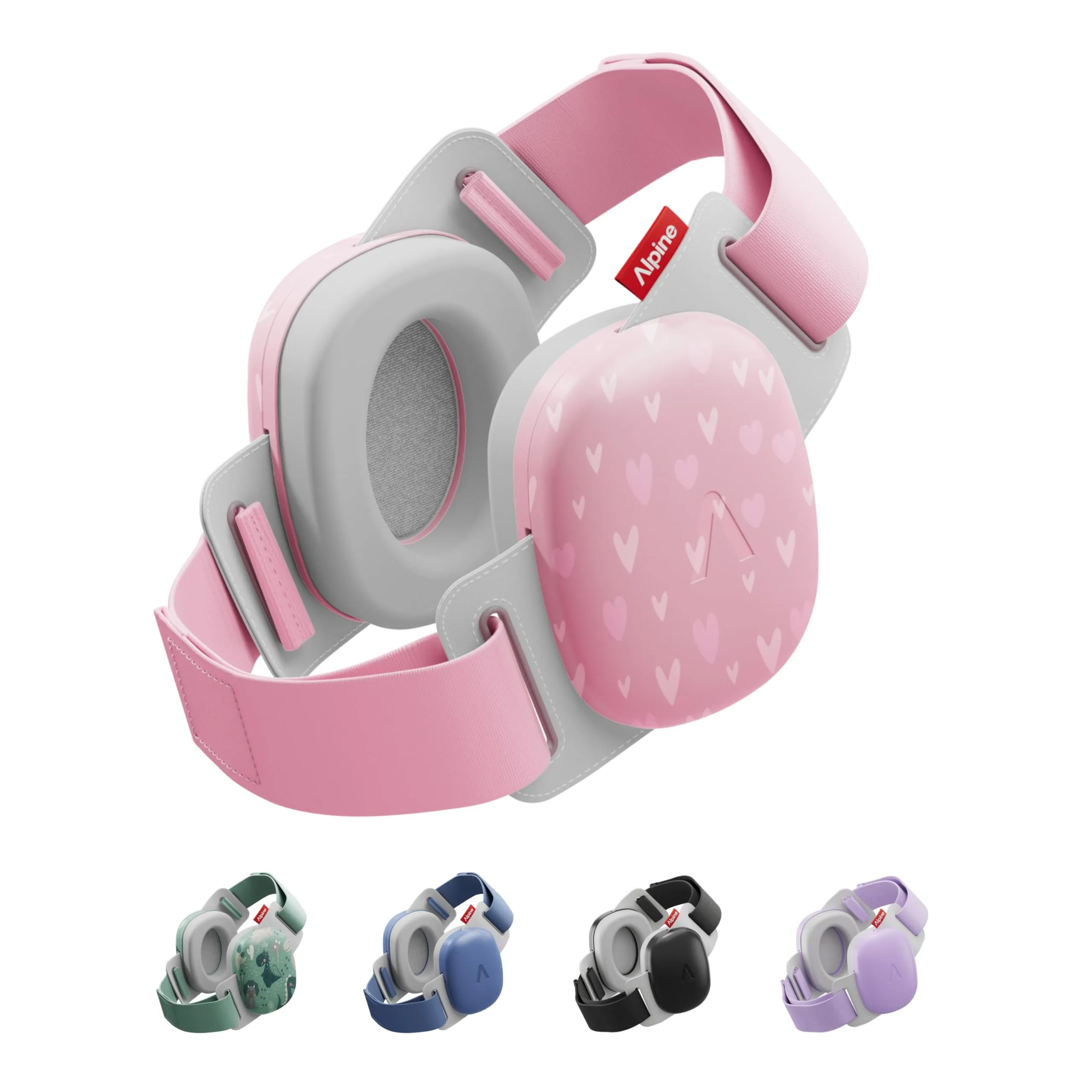 Alpine Muffy Baby Comfort Paraorecchie per Neonati e Bambini, Attenuazione 24 dB, Cuori - immagine 1