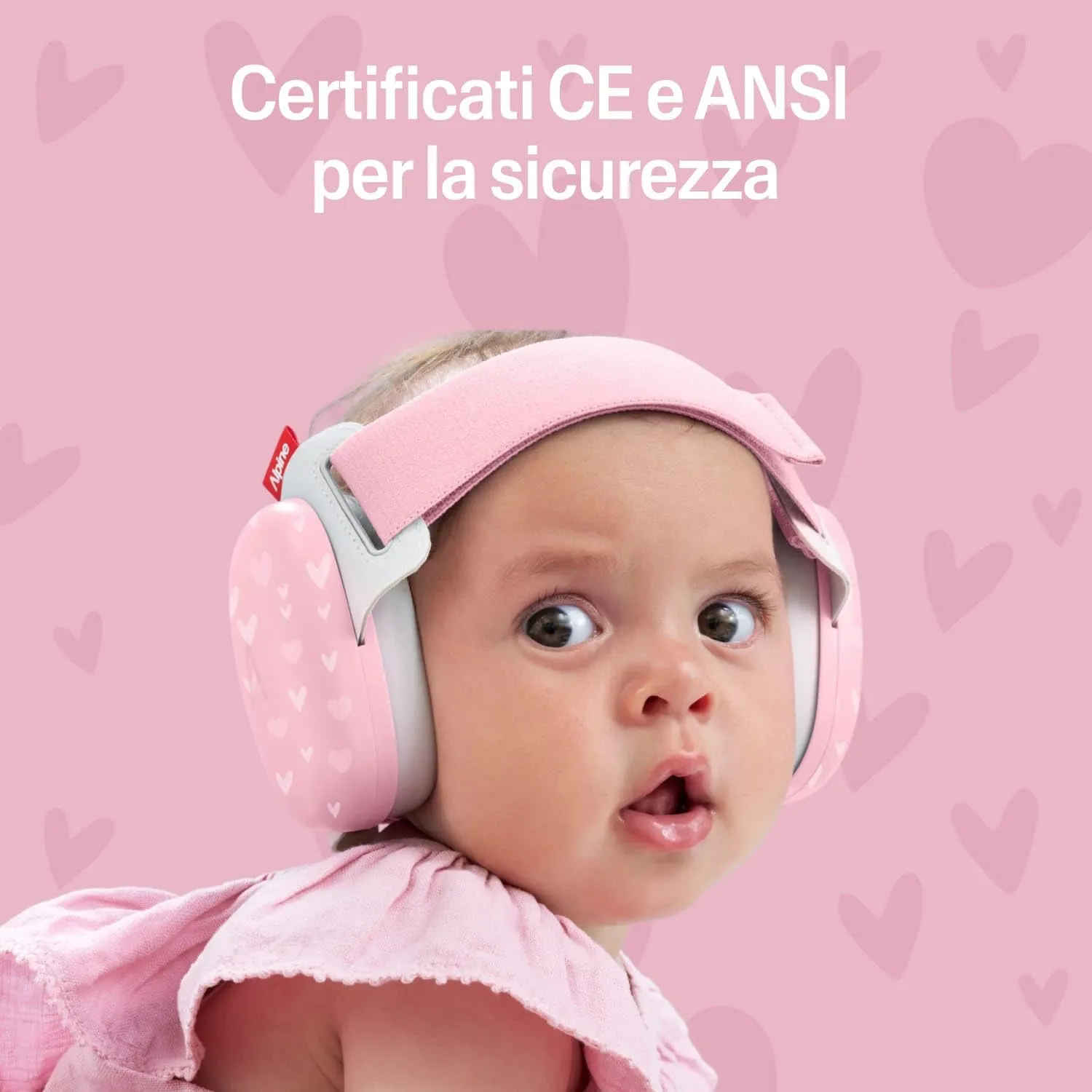 Alpine Muffy Baby Comfort Paraorecchie per Neonati e Bambini, Attenuazione 24 dB, Cuori - immagine 4