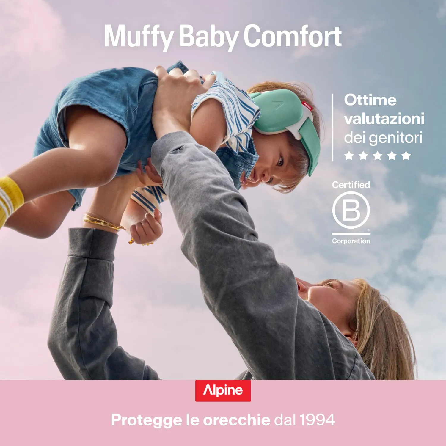 Alpine Muffy Baby Comfort Paraorecchie per Neonati e Bambini, Attenuazione 24 dB, Cuori - immagine 9