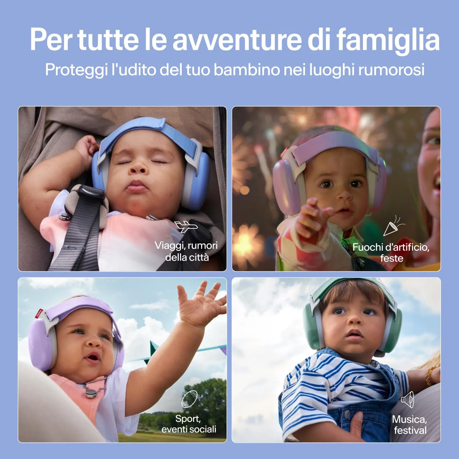Alpine Muffy Baby Comfort Paraorecchie per Neonati e Bambini, Attenuazione 24 dB, Blu Denim - immagine 7
