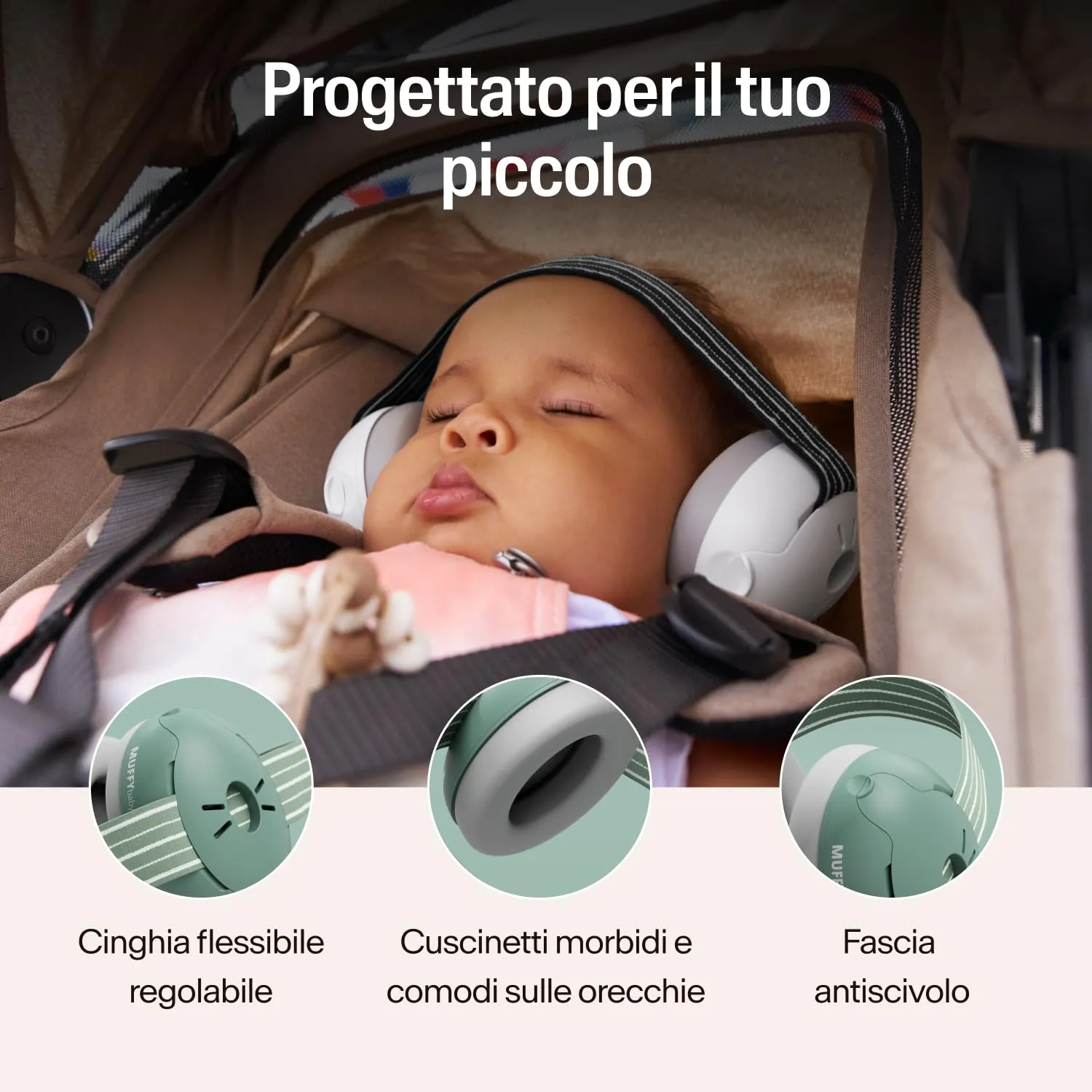 Alpine Muffy Baby Cuffie antirumore per neonati e bambini piccoli fino a 36 mesi - Verde Salvia - immagine 3