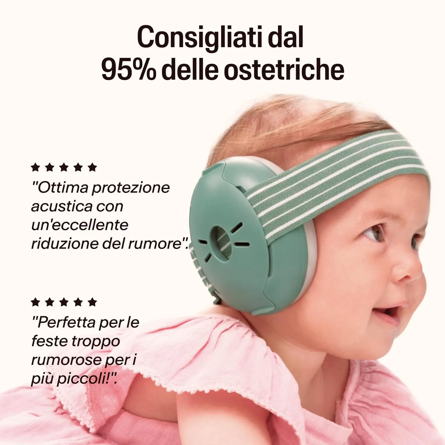 Alpine Muffy Baby Cuffie antirumore per neonati e bambini piccoli fino a 36 mesi - Verde Salvia - immagine 4
