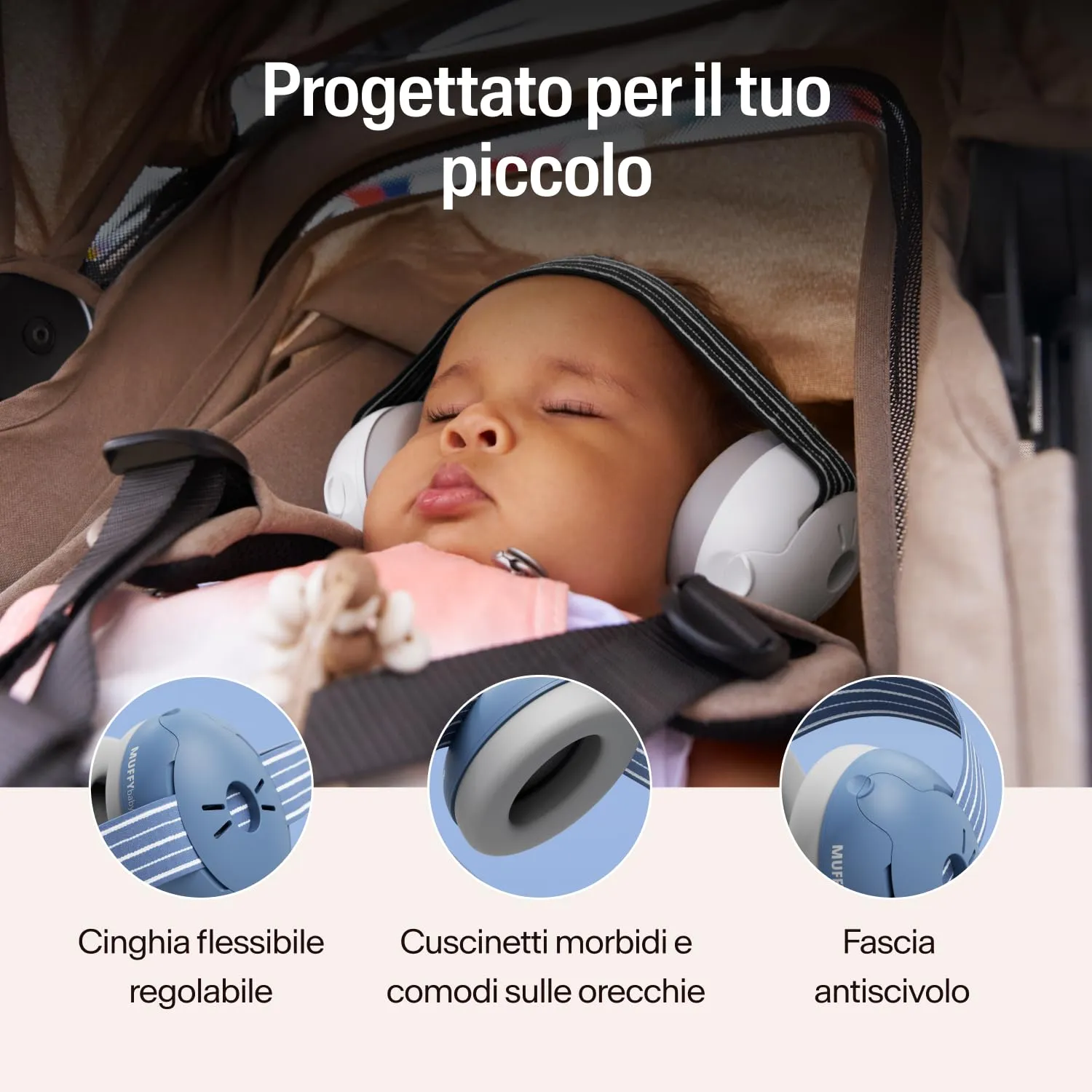 Alpine Muffy Baby Cuffie antirumore per neonati e bambini piccoli fino a 36 mesi, Blu Denim - immagine 3
