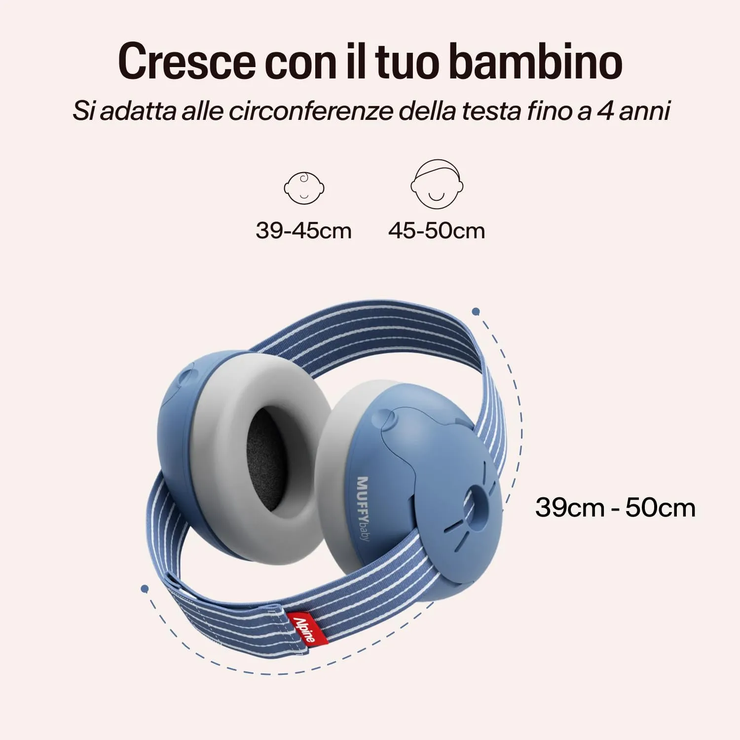 Alpine Muffy Baby Cuffie antirumore per neonati e bambini piccoli fino a 36 mesi, Blu Denim - immagine 5