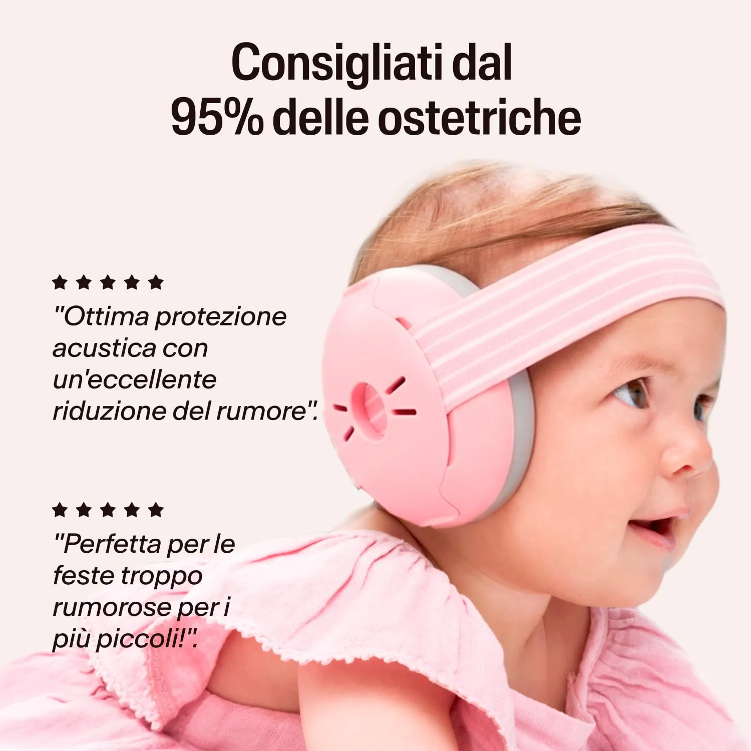 Alpine Muffy Baby Cuffie Antirumore per Neonati e Bambini fino a 36 Mesi - Rosa Cipria - immagine 4
