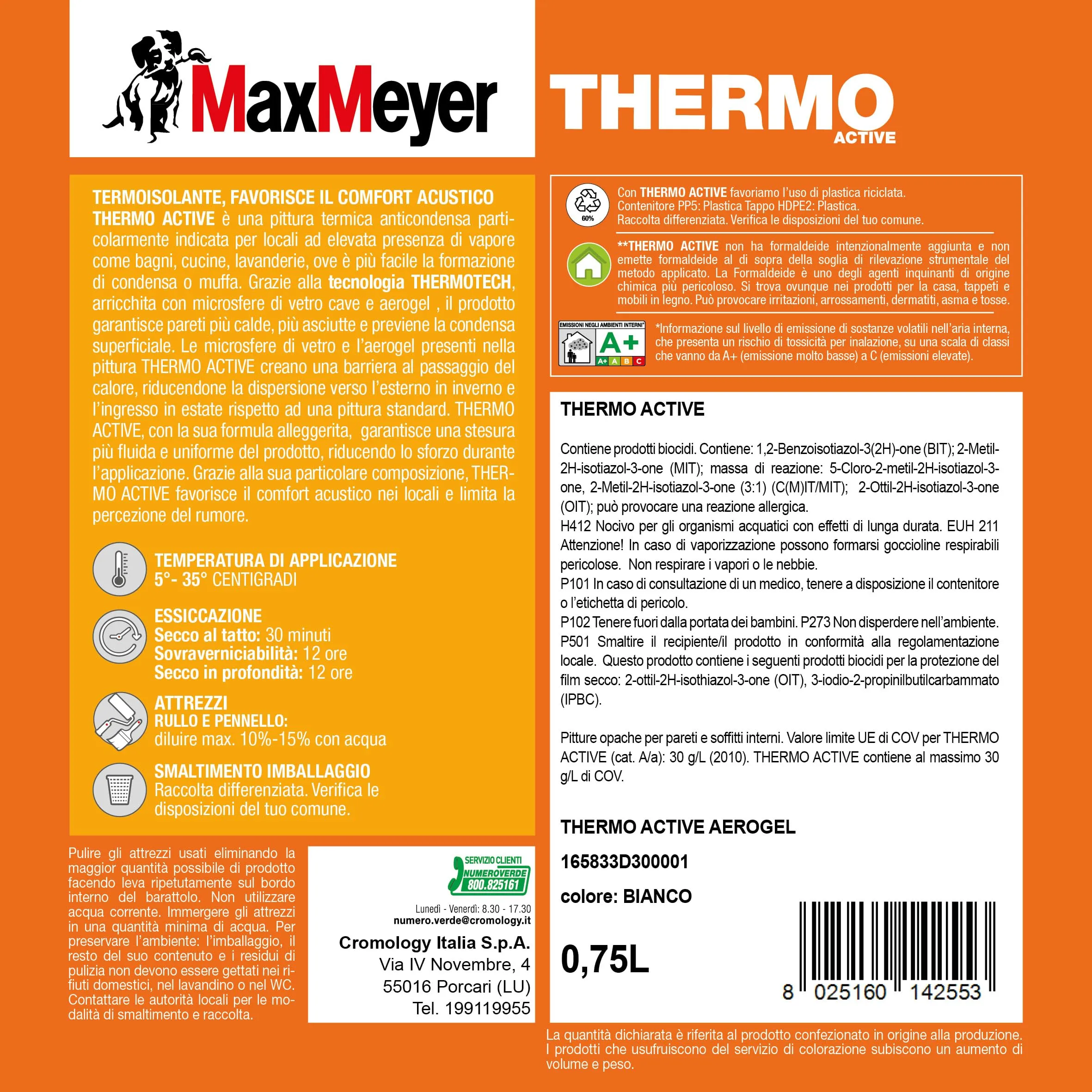 MaxMeyer Thermo Active Aerogel Pittura Termoisolante per Interni Antimuffa e Anticondensa Bianco, 0,75 L - immagine 4