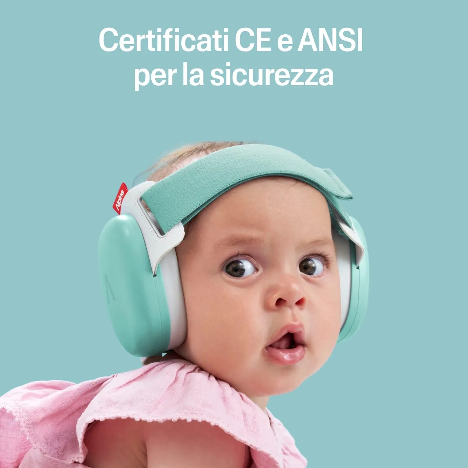 Alpine Muffy Baby Comfort Paraorecchie per Neonati e Bambini, Attenuazione 24 dB, Turchese - immagine 4