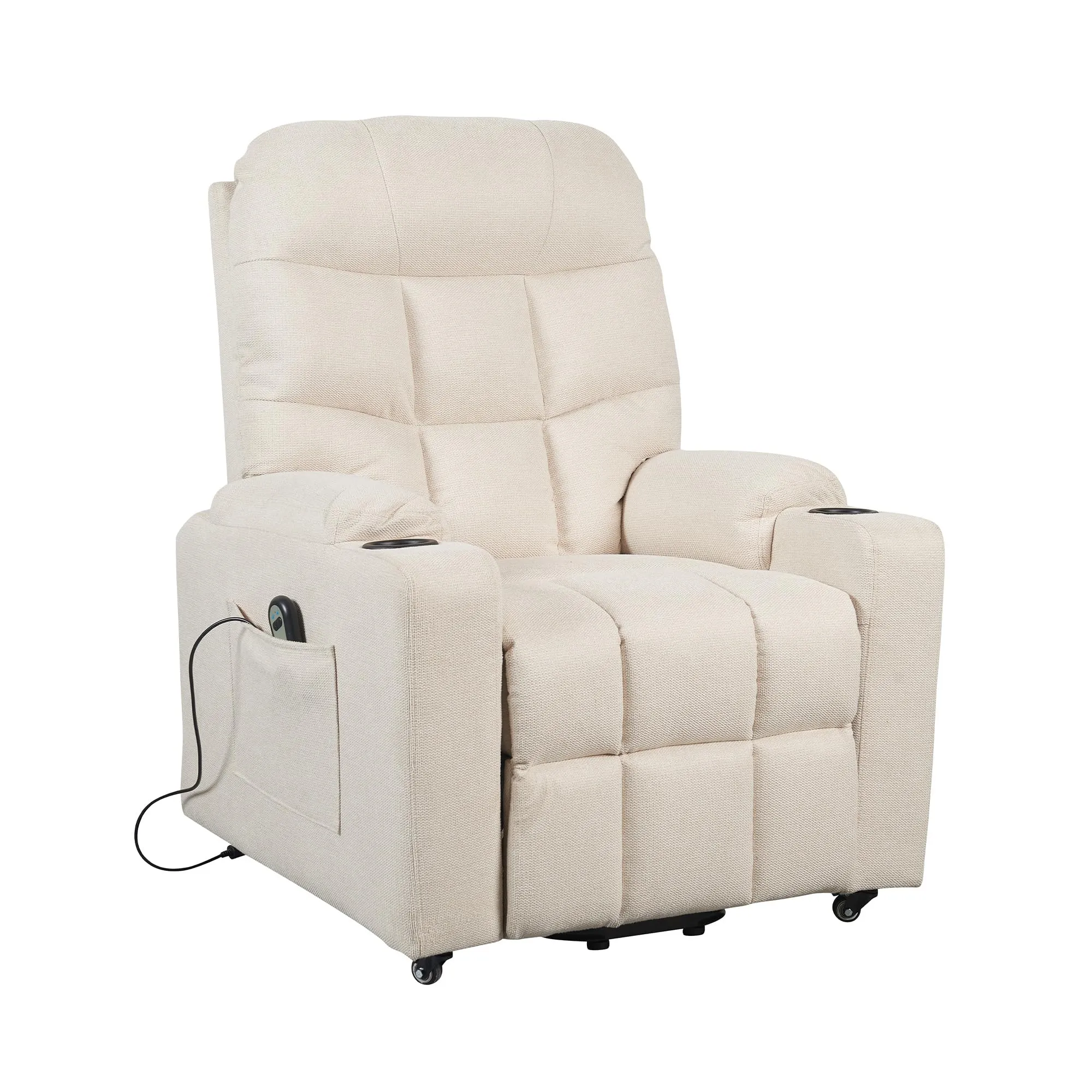 Poltrone Italia Patty 1 Poltrona Relax Alzapersona con Kit 4 Ruote, Beige - immagine 1