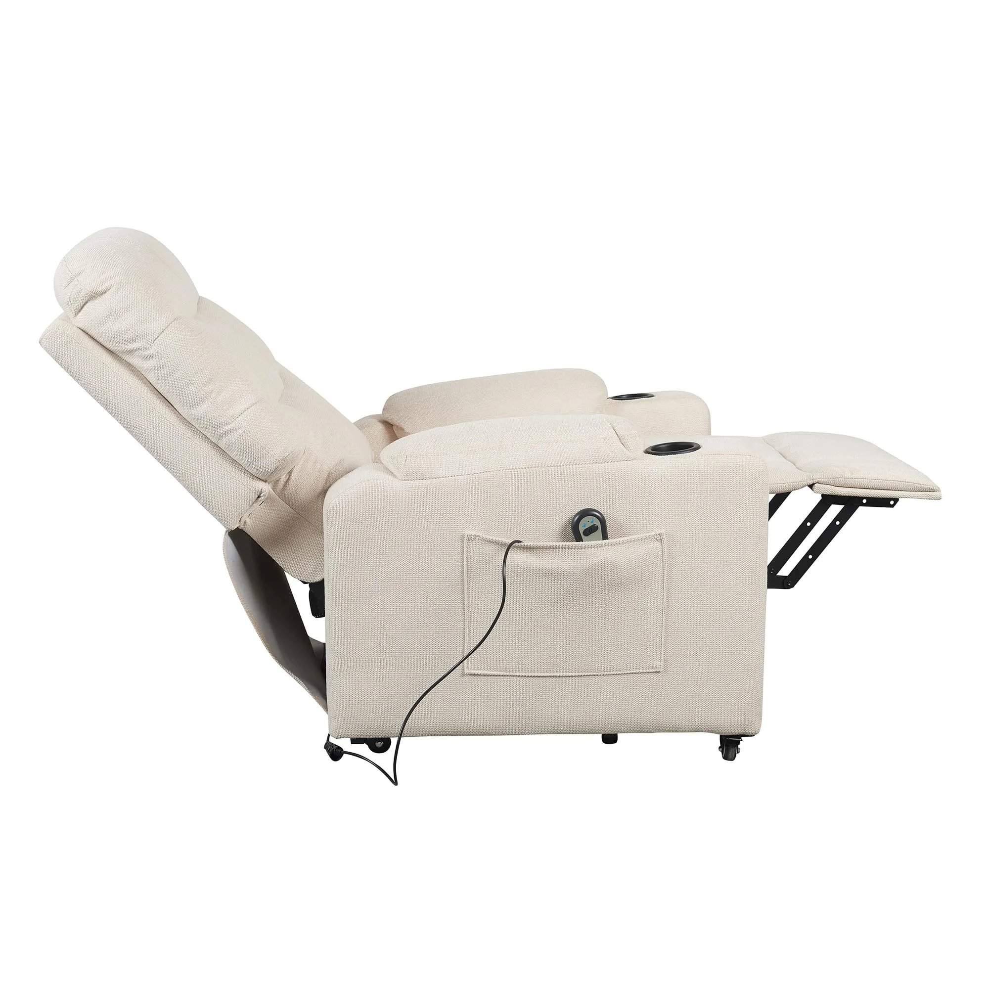 Poltrone Italia Patty 1 Poltrona Relax Alzapersona con Kit 4 Ruote, Beige - immagine 4