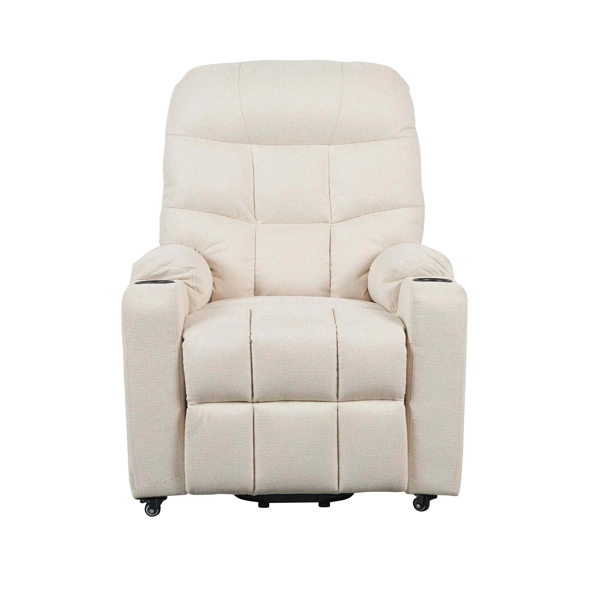 Poltrone Italia Patty 1 Poltrona Relax Alzapersona con Kit 4 Ruote, Beige - immagine 5