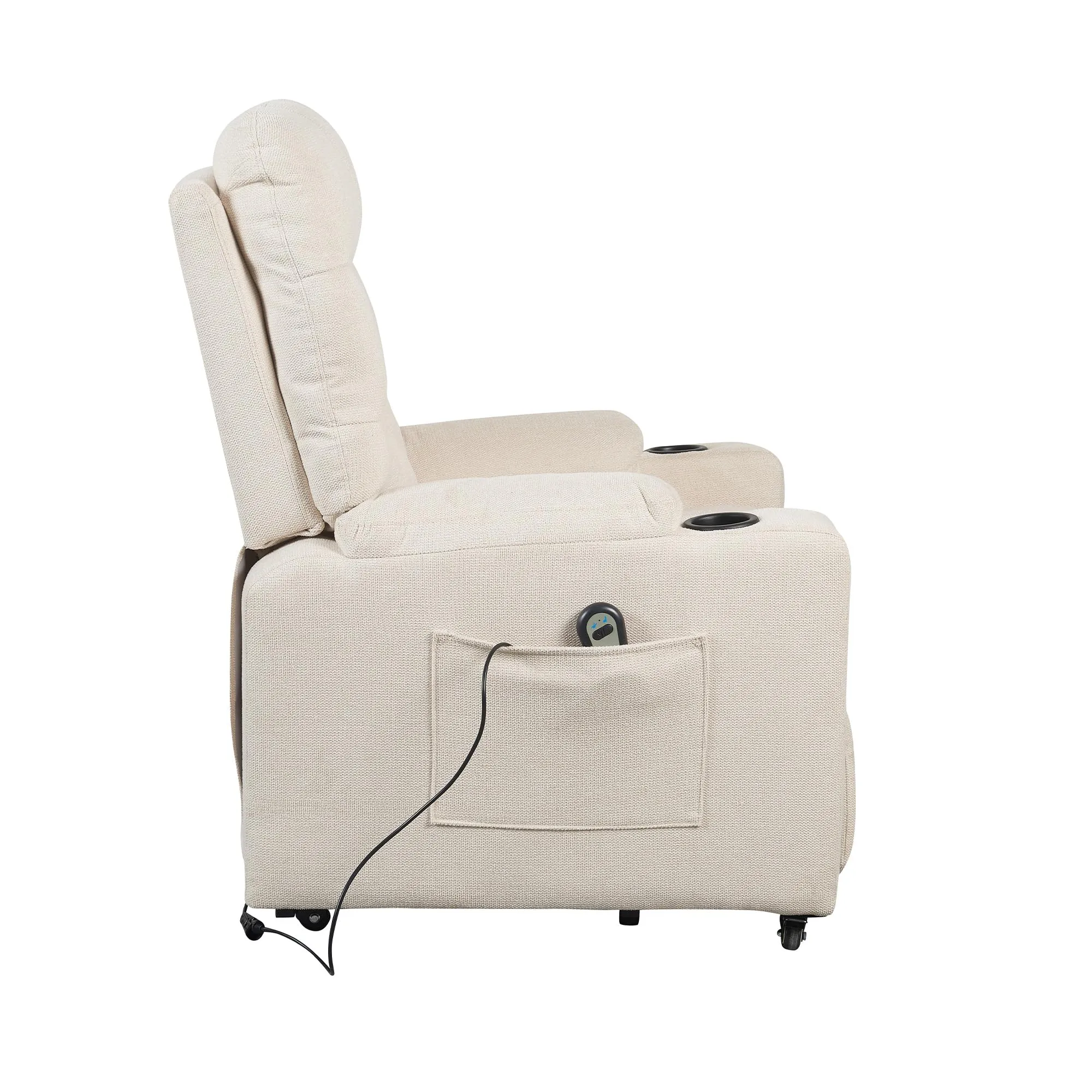 Poltrone Italia Patty 1 Poltrona Relax Alzapersona con Kit 4 Ruote, Beige - immagine 6